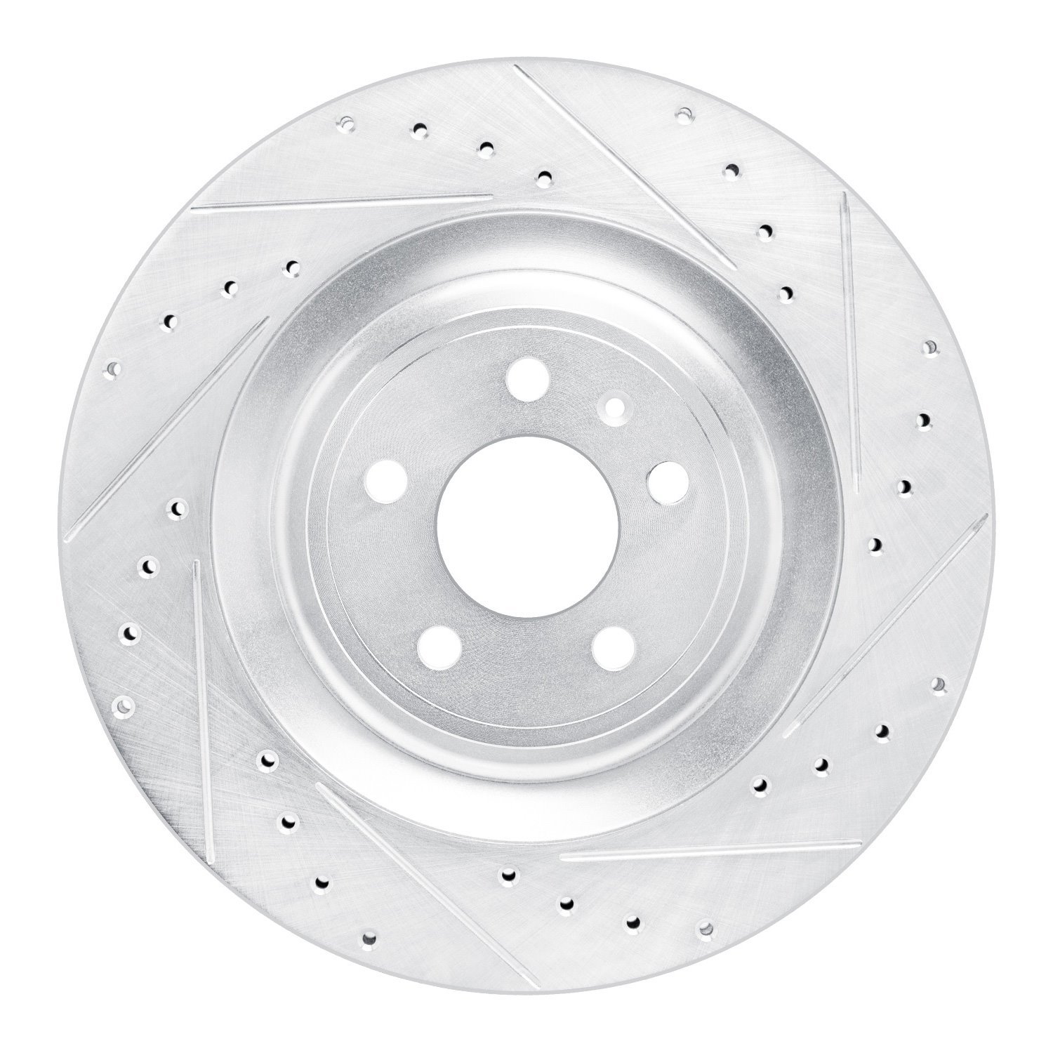 631-02102R Drilled/Slotted Brake Rotor [Silver], 2015-2018 Porsche, Position: Rear Right