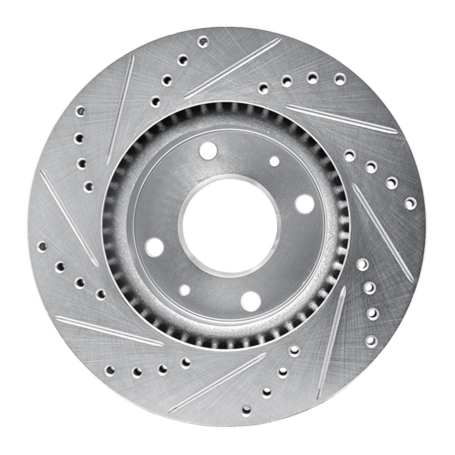 631-03000R Drilled/Slotted Brake Rotor [Silver], 2002-2006 Kia/Hyundai/Genesis, Position: Front Right