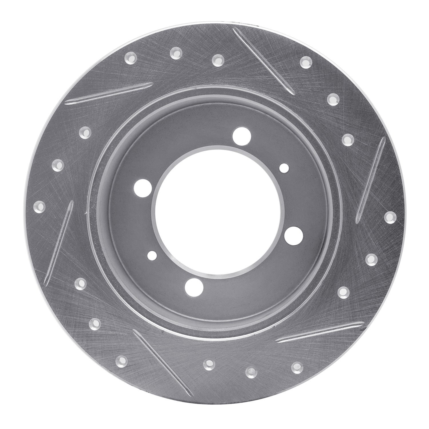 631-03009L Drilled/Slotted Brake Rotor [Silver], 1994-1998 Kia/Hyundai/Genesis, Position: Rear Left