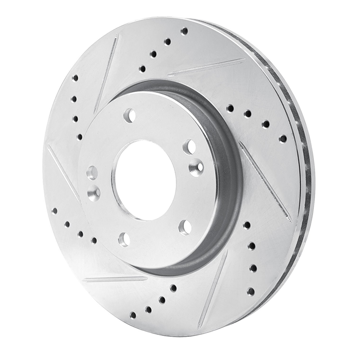 631-03016L Drilled/Slotted Brake Rotor [Silver], 2003-2013 Kia/Hyundai/Genesis, Position: Front Left