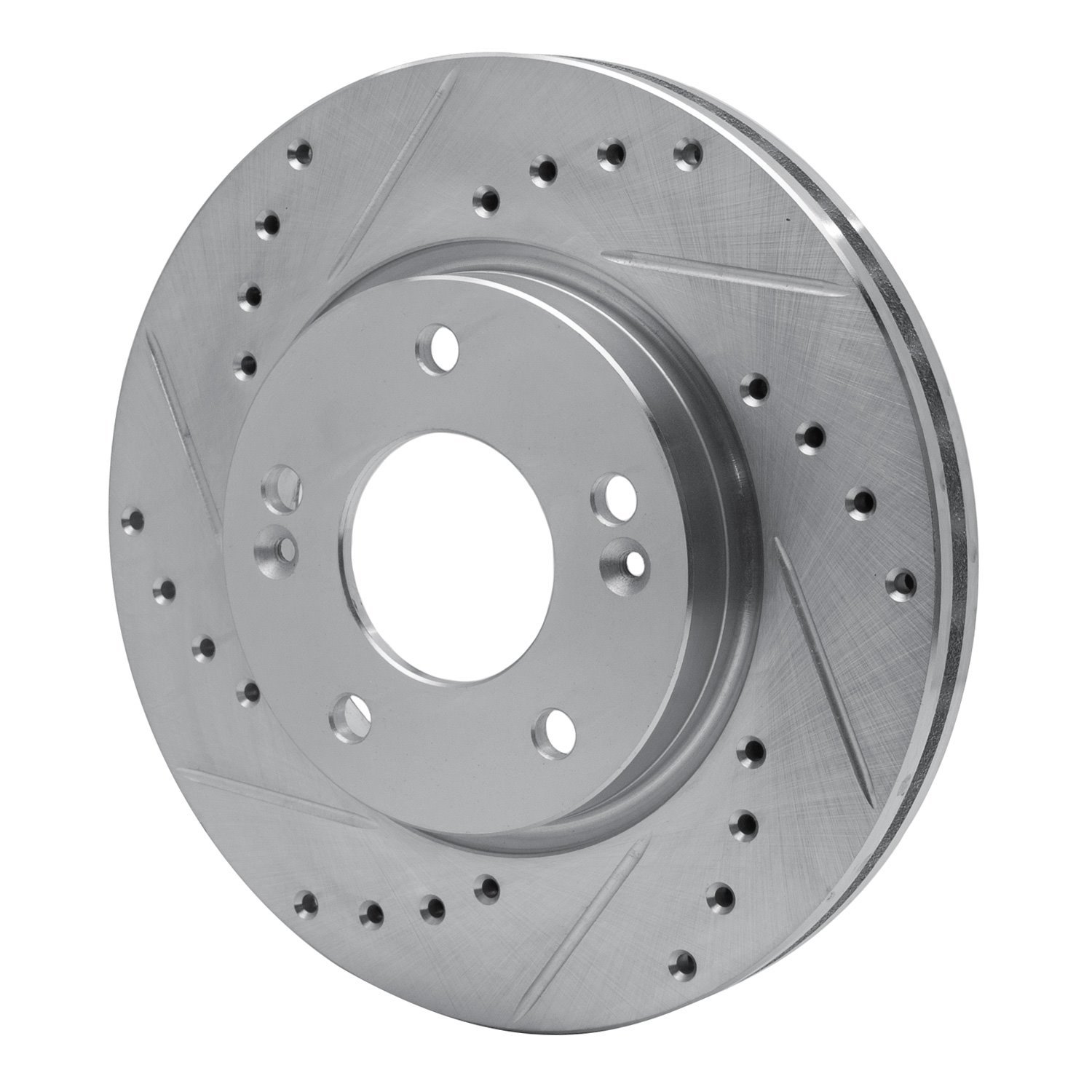 631-03023L Drilled/Slotted Brake Rotor [Silver], 2007-2010 Kia/Hyundai/Genesis, Position: Front Left