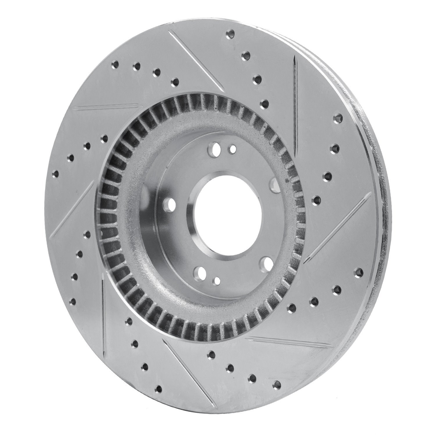 631-03030L Drilled/Slotted Brake Rotor [Silver], 2009-2011 Kia/Hyundai/Genesis, Position: Front Left