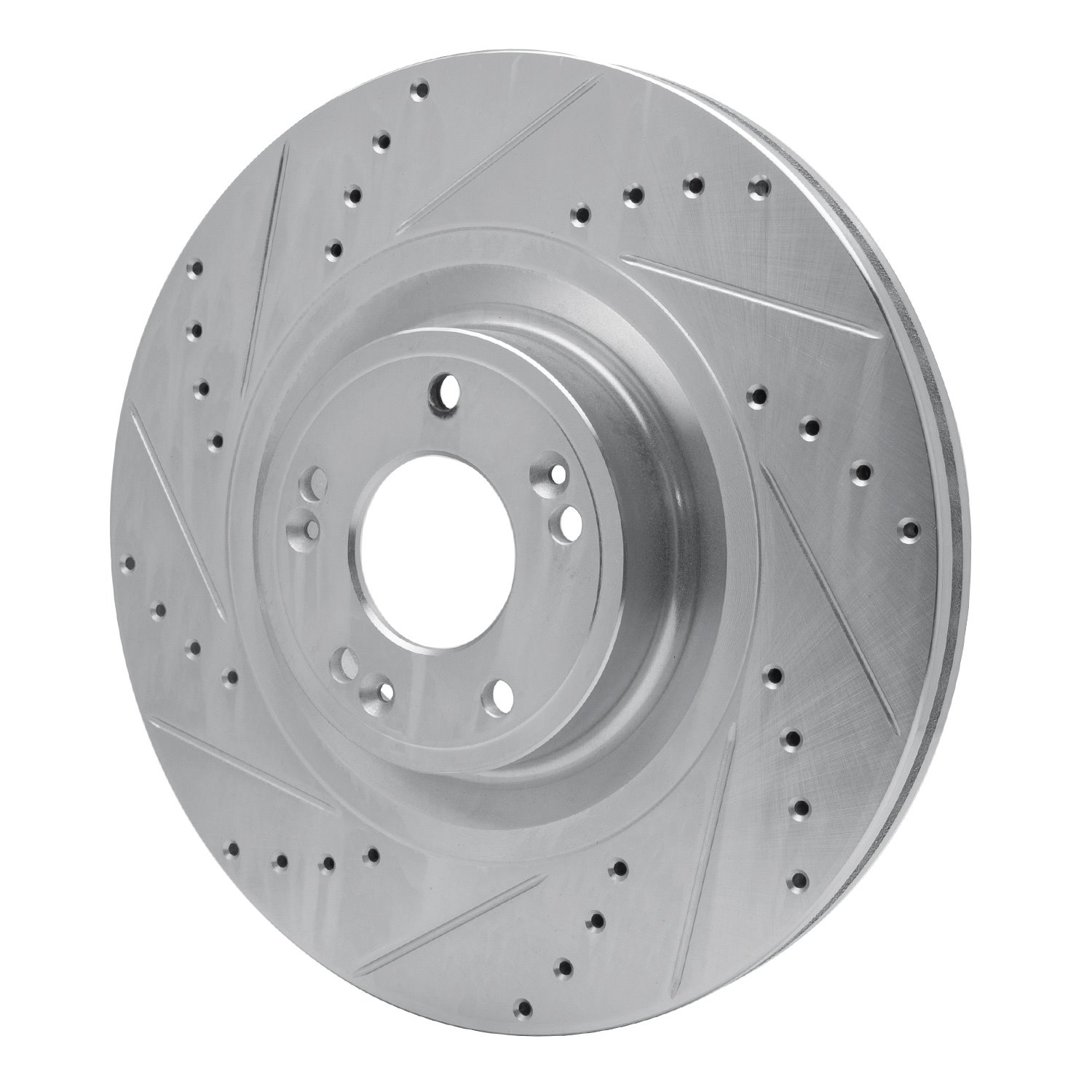 631-03040L Drilled/Slotted Brake Rotor [Silver], 2012-2017 Kia/Hyundai/Genesis, Position: Front Left