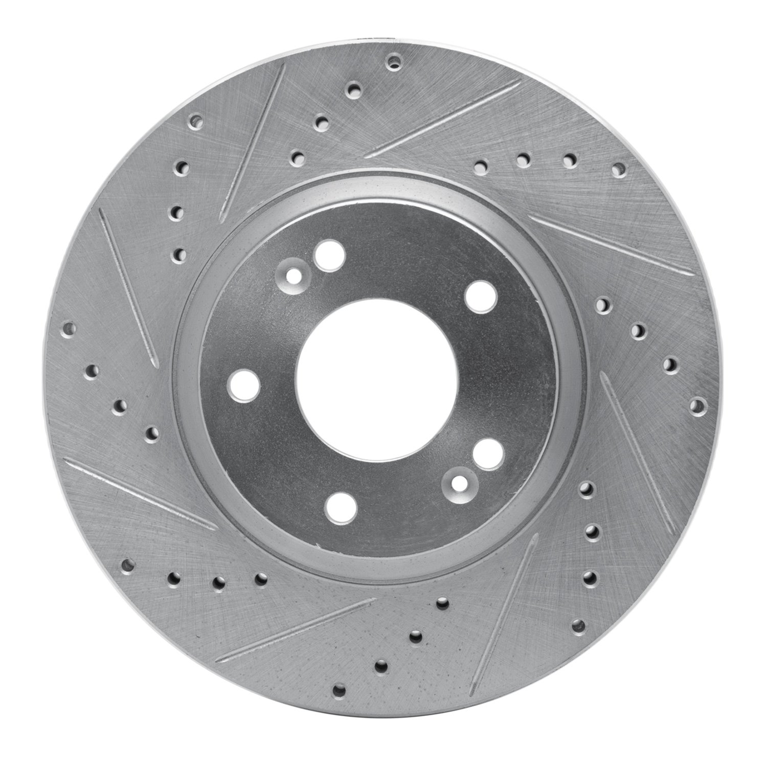 631-03051L Drilled/Slotted Brake Rotor [Silver], 2010-2013 Kia/Hyundai/Genesis, Position: Front Left