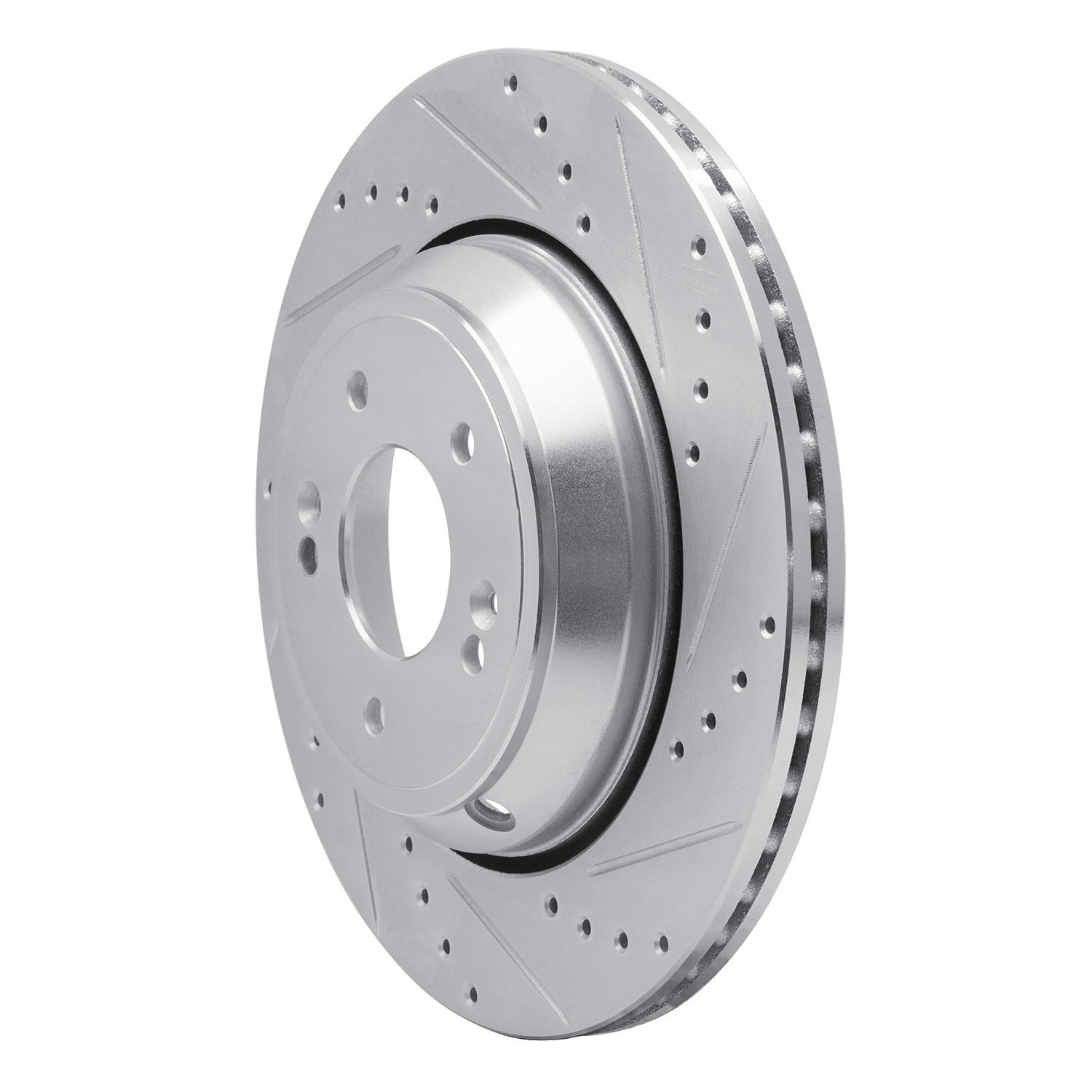 631-03056R Drilled/Slotted Brake Rotor [Silver], Fits Select Kia/Hyundai/Genesis, Position: Rear Right