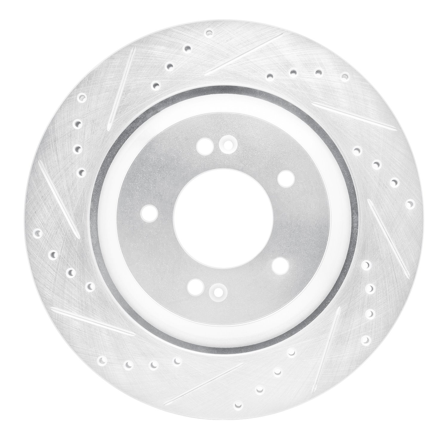 631-03062L Drilled/Slotted Brake Rotor [Silver], Fits Select Kia/Hyundai/Genesis, Position: Rear Left