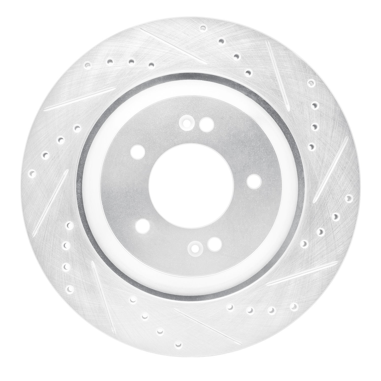 631-03062R Drilled/Slotted Brake Rotor [Silver], Fits Select Kia/Hyundai/Genesis, Position: Rear Right