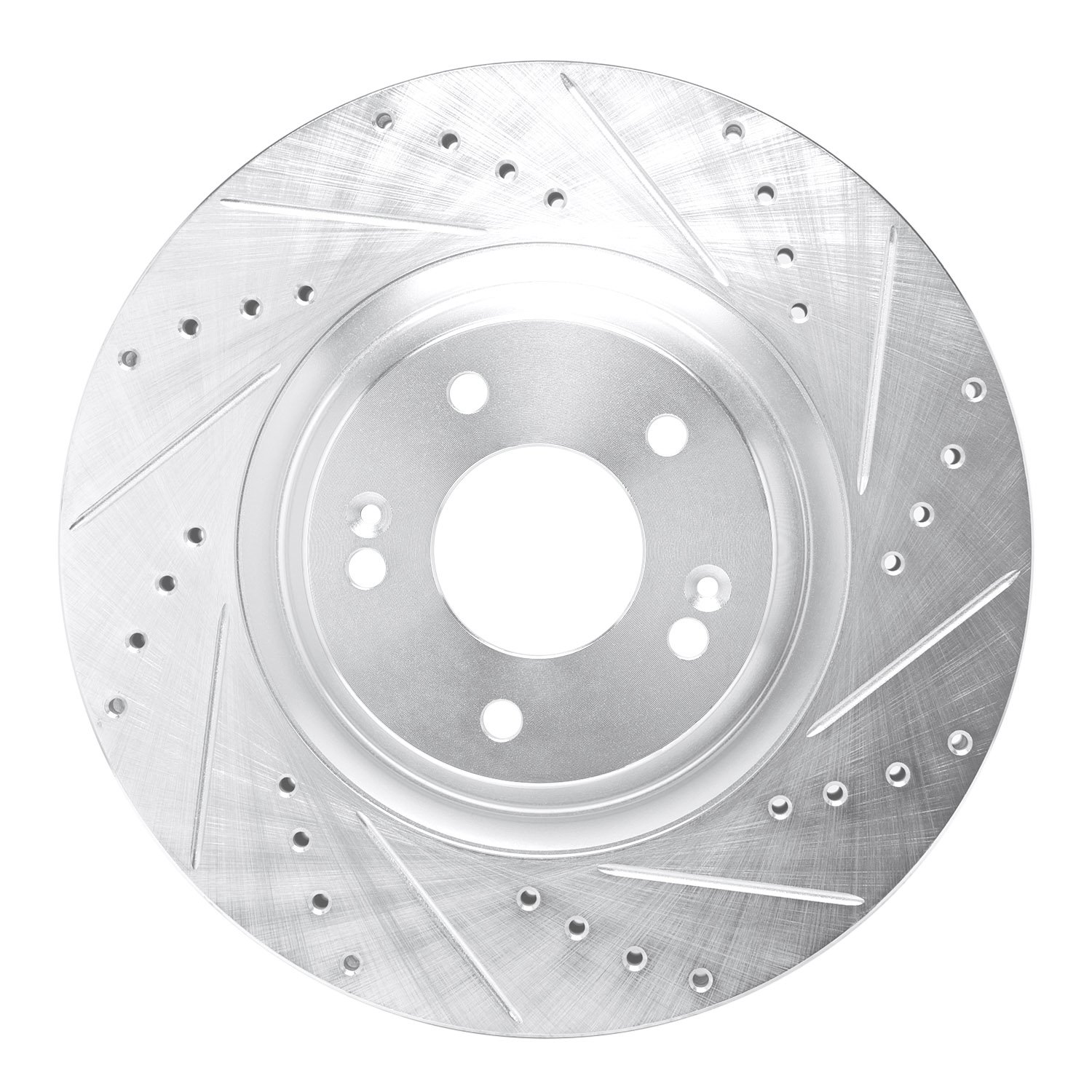 631-03064R Drilled/Slotted Brake Rotor [Silver], Fits Select Kia/Hyundai/Genesis, Position: Front Right