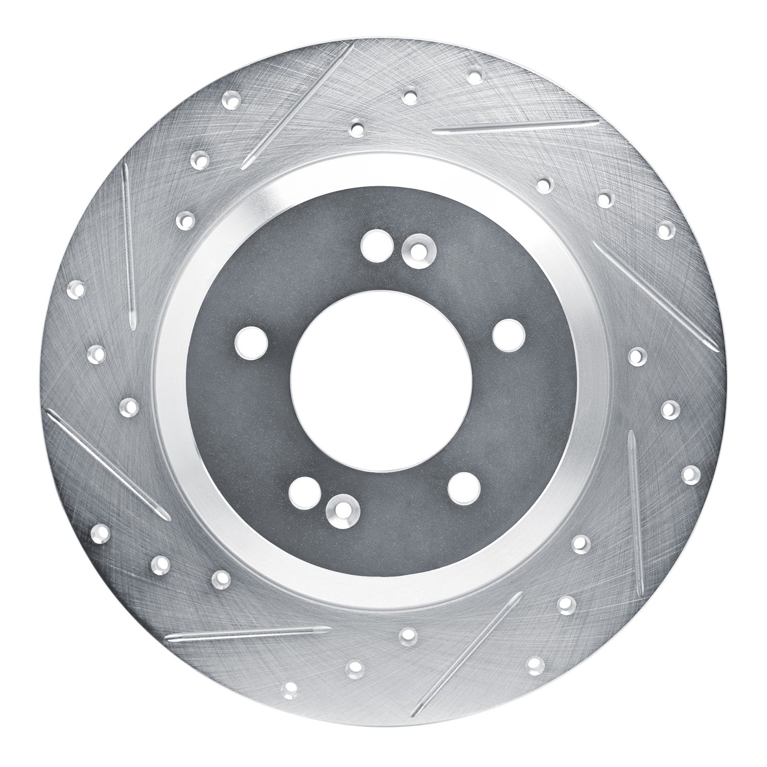 631-03065L Drilled/Slotted Brake Rotor [Silver], Fits Select Kia/Hyundai/Genesis, Position: Rear Left