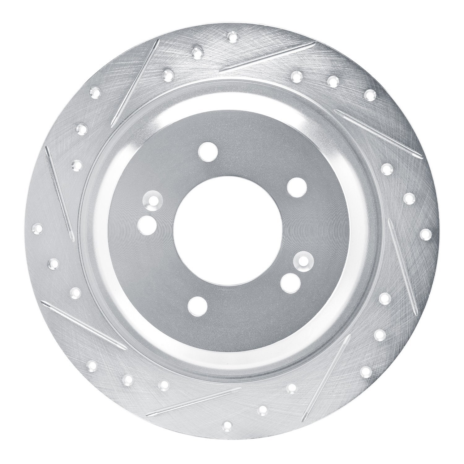 631-03068L Drilled/Slotted Brake Rotor [Silver], Fits Select Kia/Hyundai/Genesis, Position: Rear Left
