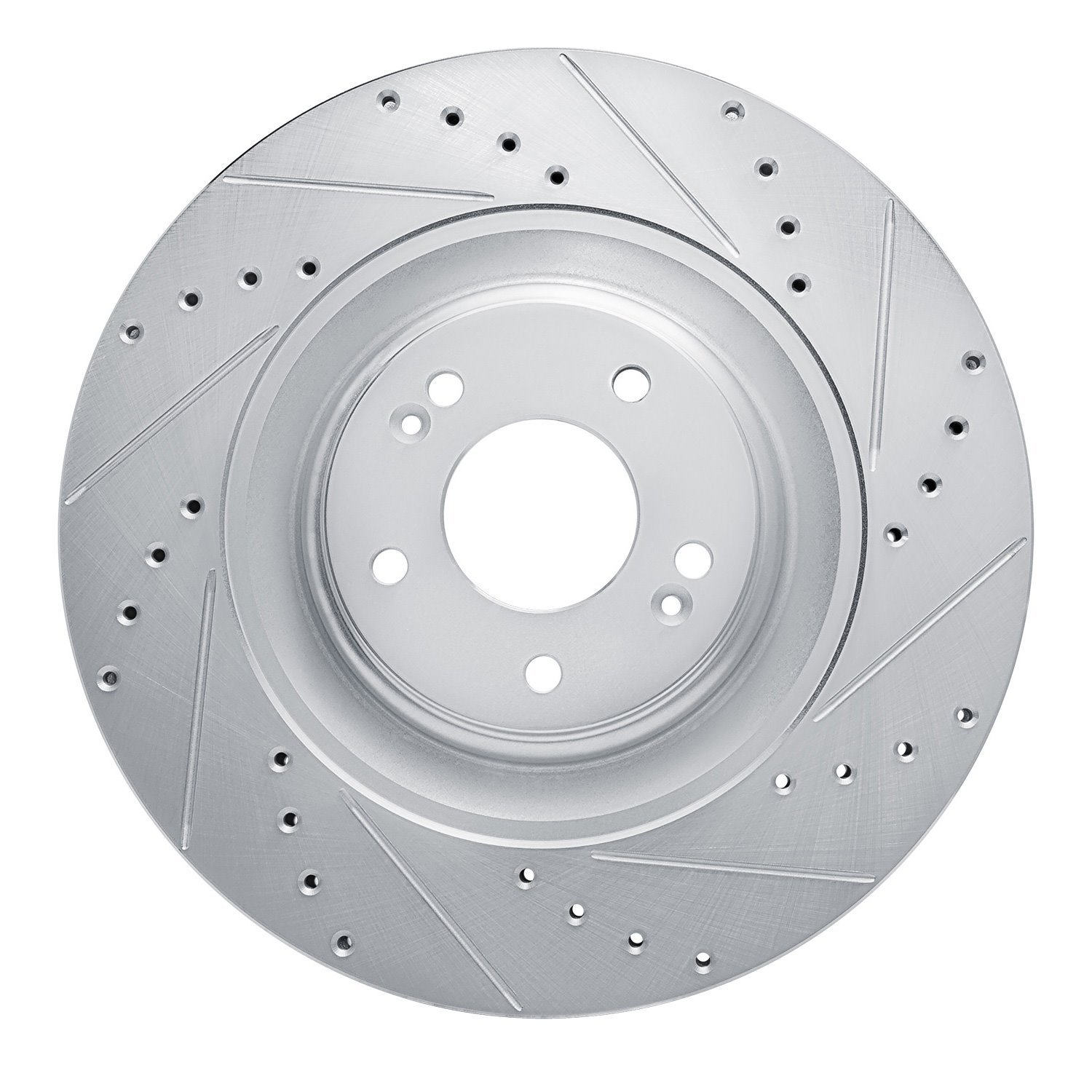 631-03070R Drilled/Slotted Brake Rotor [Silver], Fits Select Kia/Hyundai/Genesis, Position: Front Right