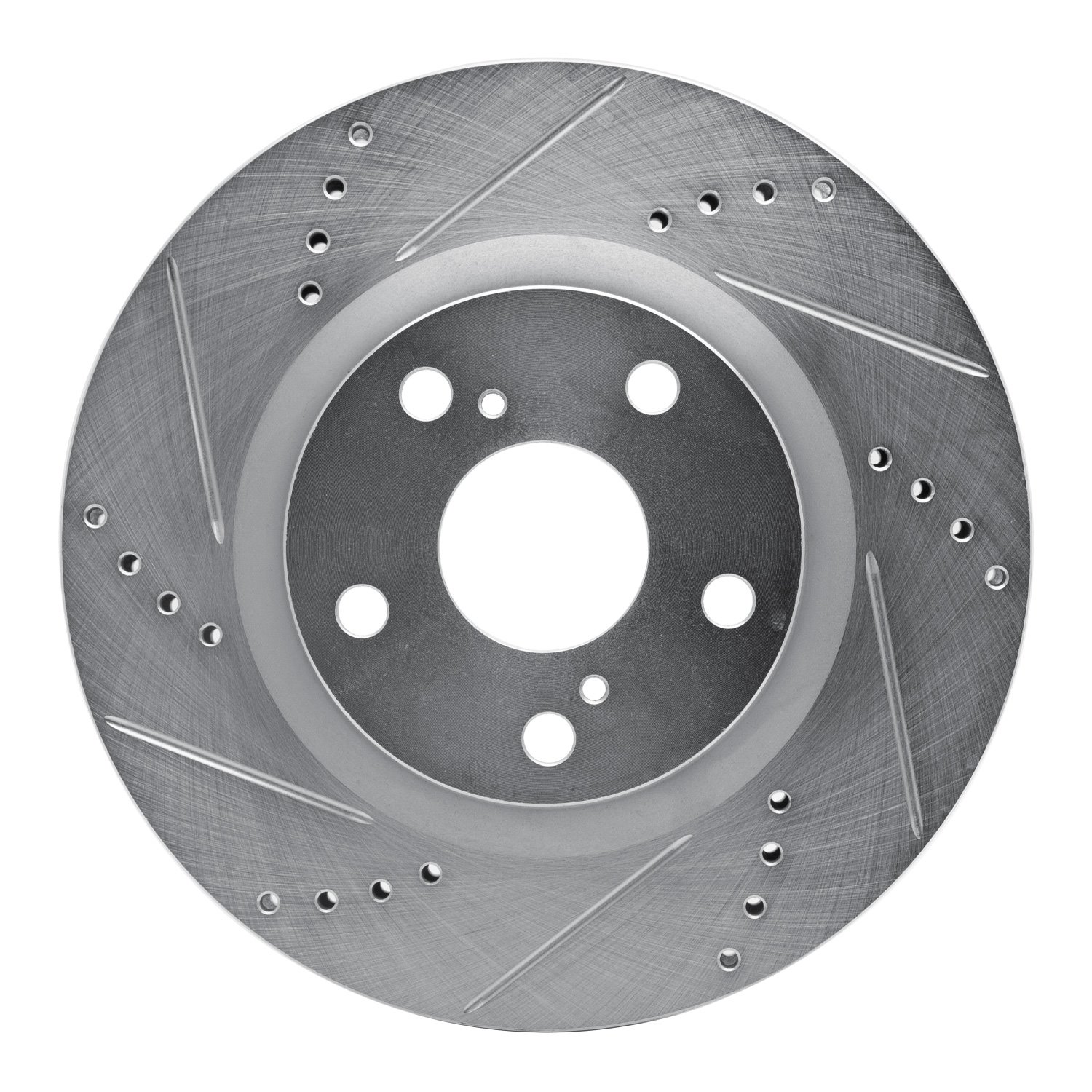 631-10004L Drilled/Slotted Brake Rotor [Silver], Fits Select Kia/Hyundai/Genesis, Position: Rear Left