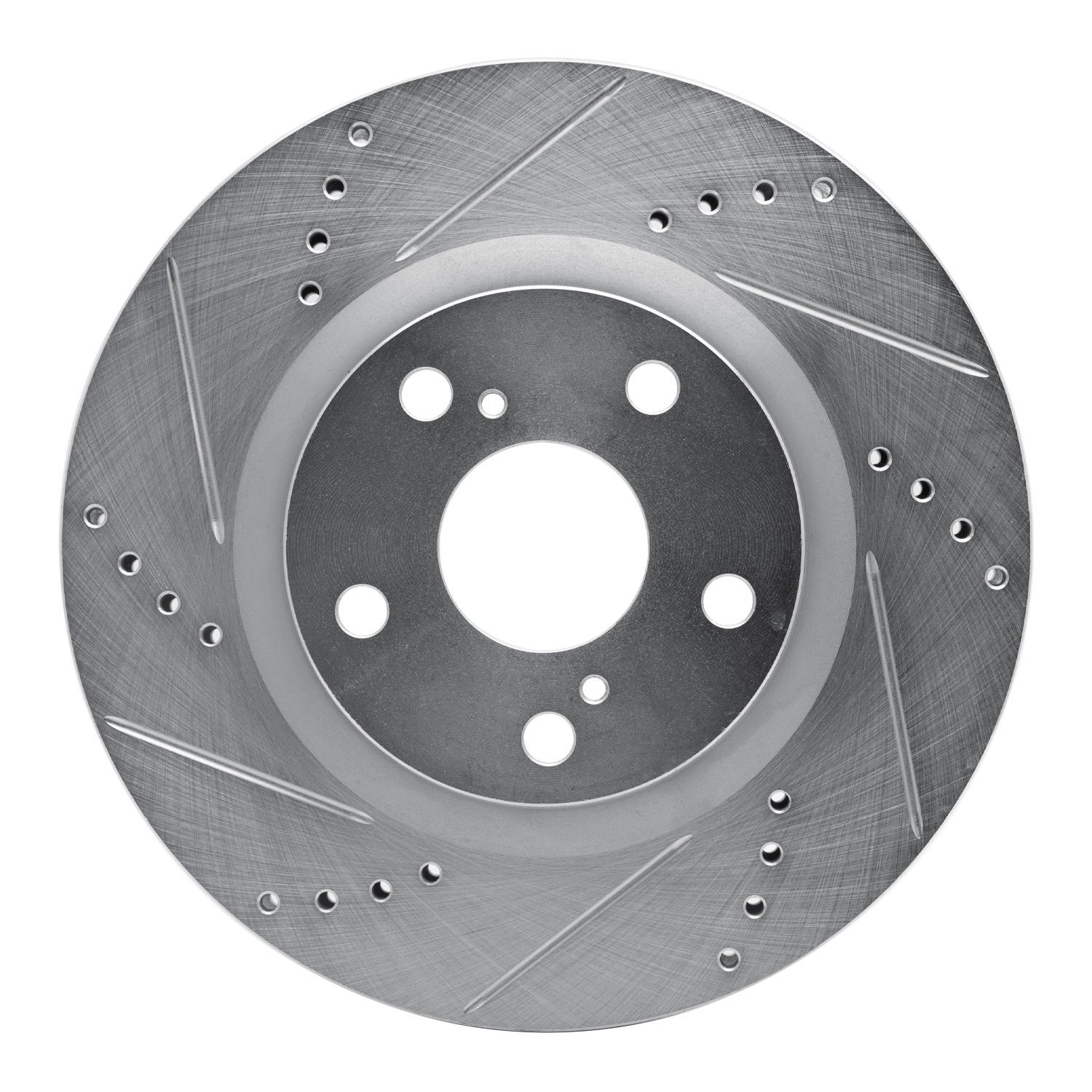 631-10005L Drilled/Slotted Brake Rotor [Silver], Fits Select Kia/Hyundai/Genesis, Position: Front Left