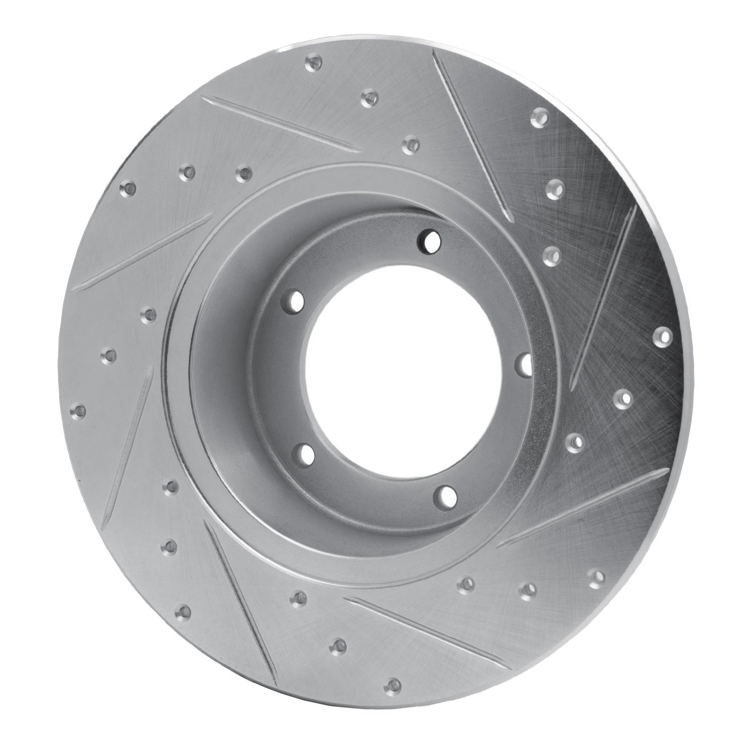 631-11000L Drilled/Slotted Brake Rotor [Silver], 1974-1999 Land Rover, Position: Front Left