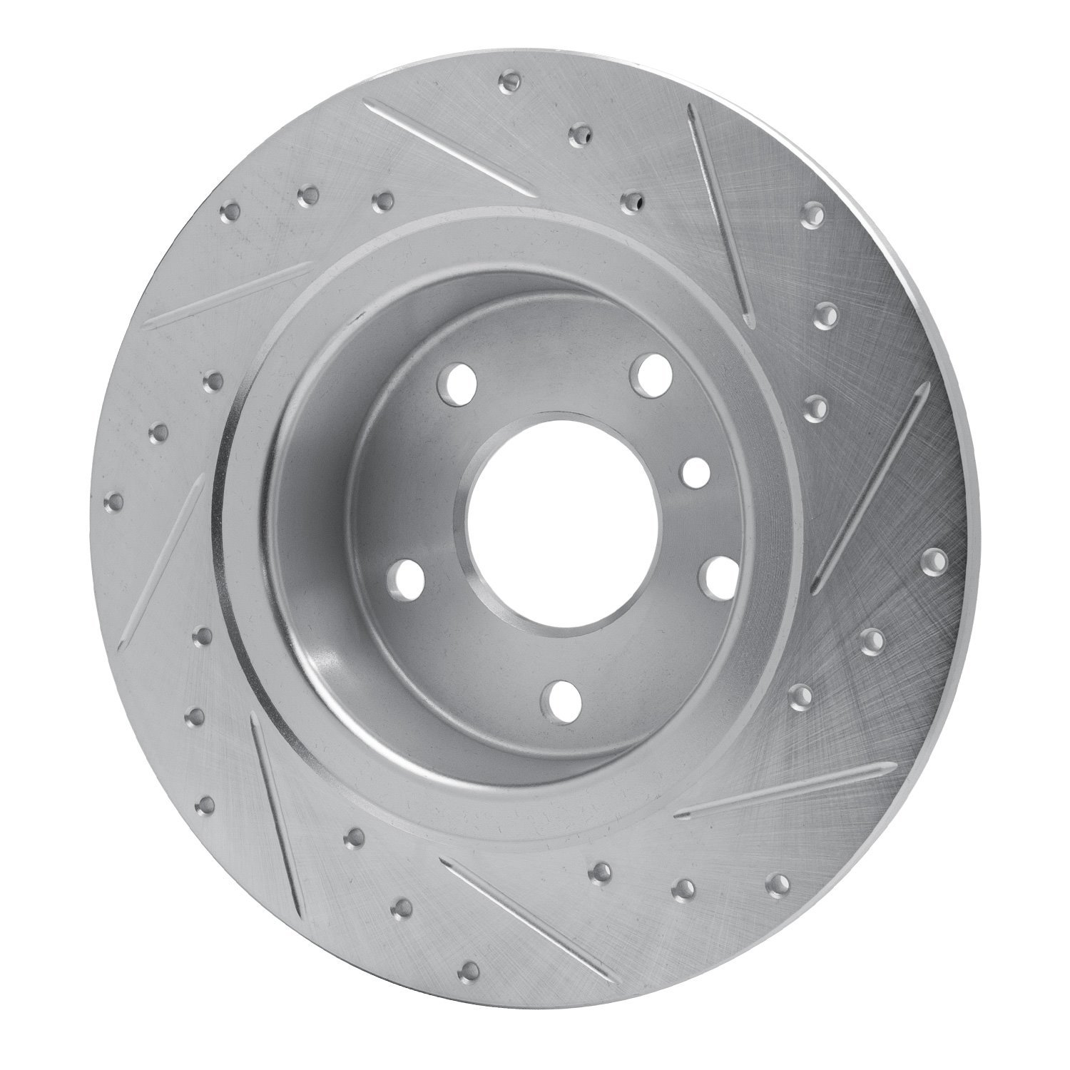 631-11004L Drilled/Slotted Brake Rotor [Silver], 1994-2004 Land Rover, Position: Rear Left