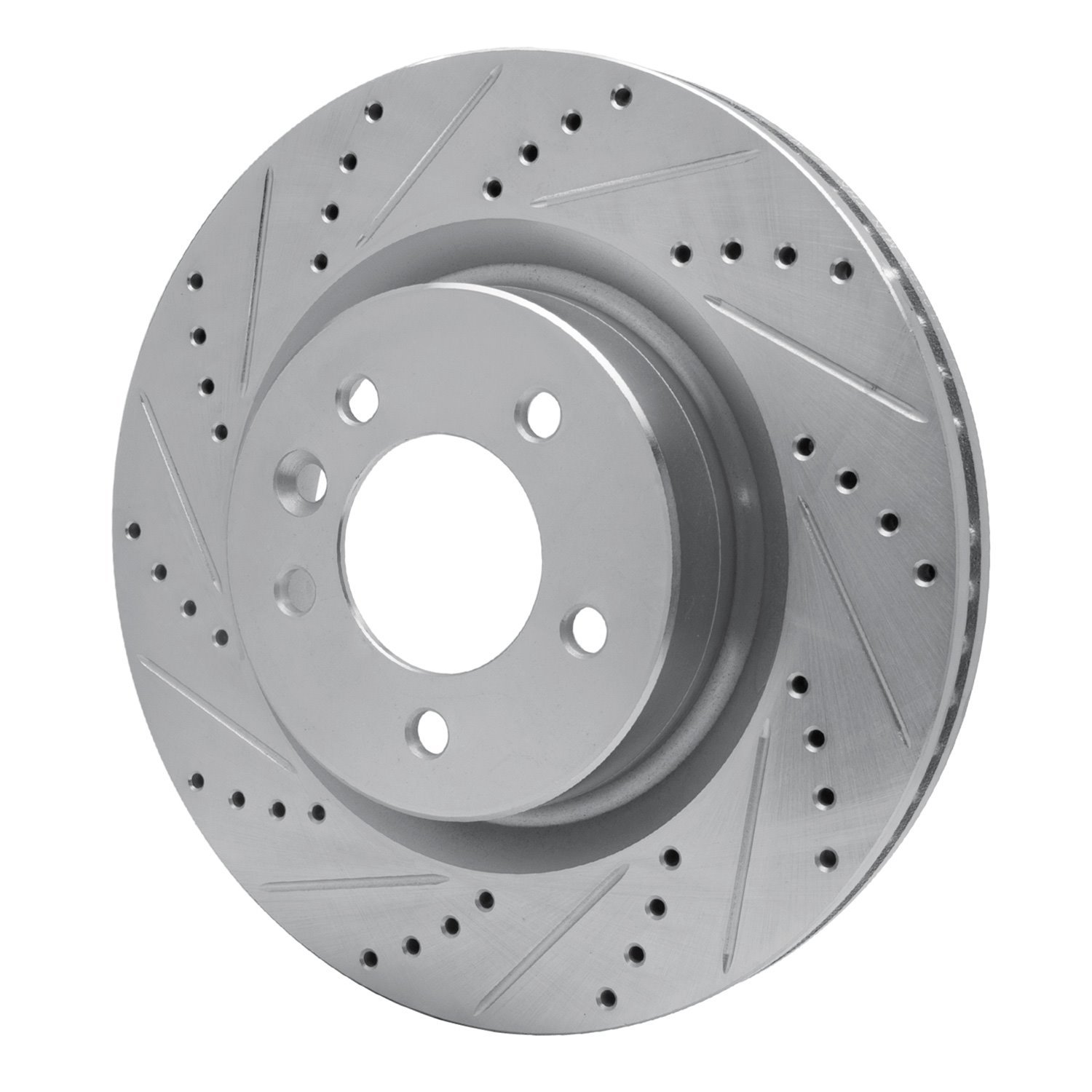 631-11009L Drilled/Slotted Brake Rotor [Silver], 2005-2009 Land Rover, Position: Front Left