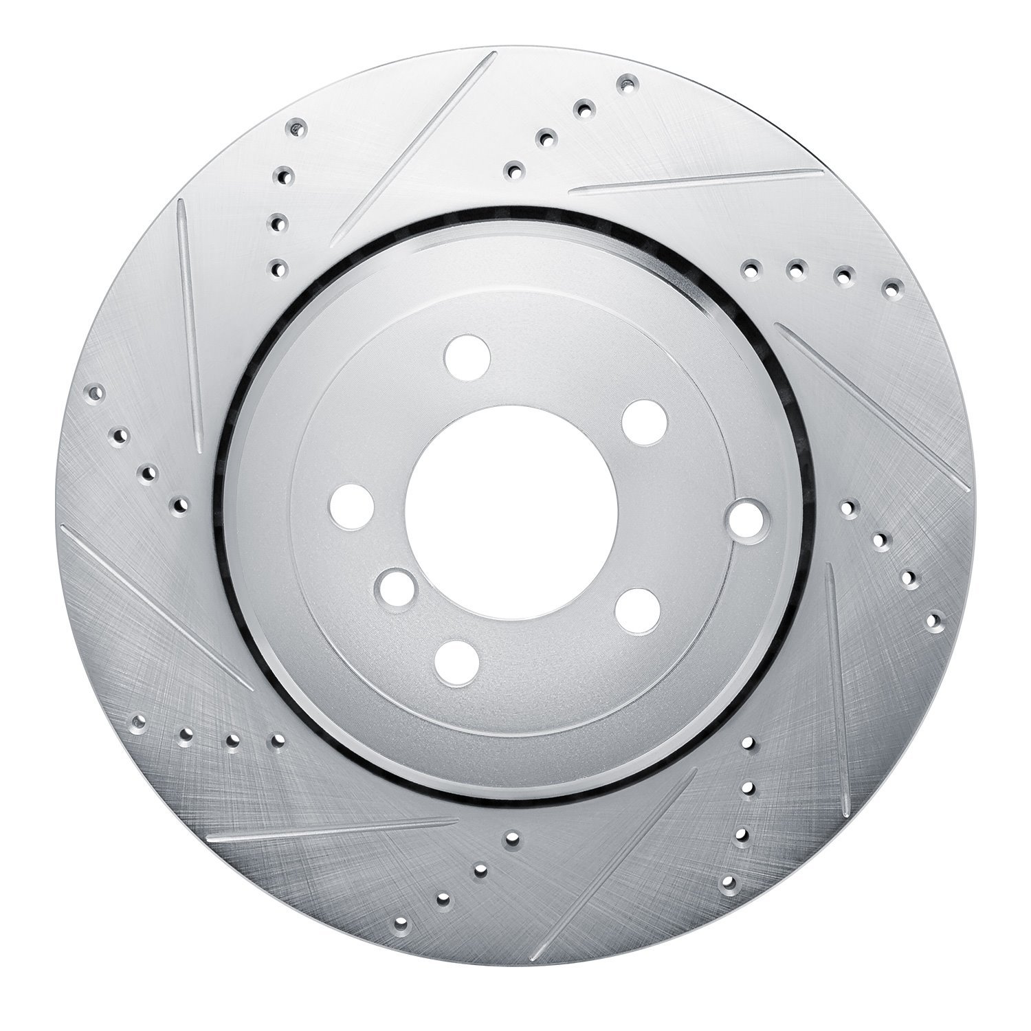 631-11018L Drilled/Slotted Brake Rotor [Silver], 2010-2012 Land Rover, Position: Rear Left