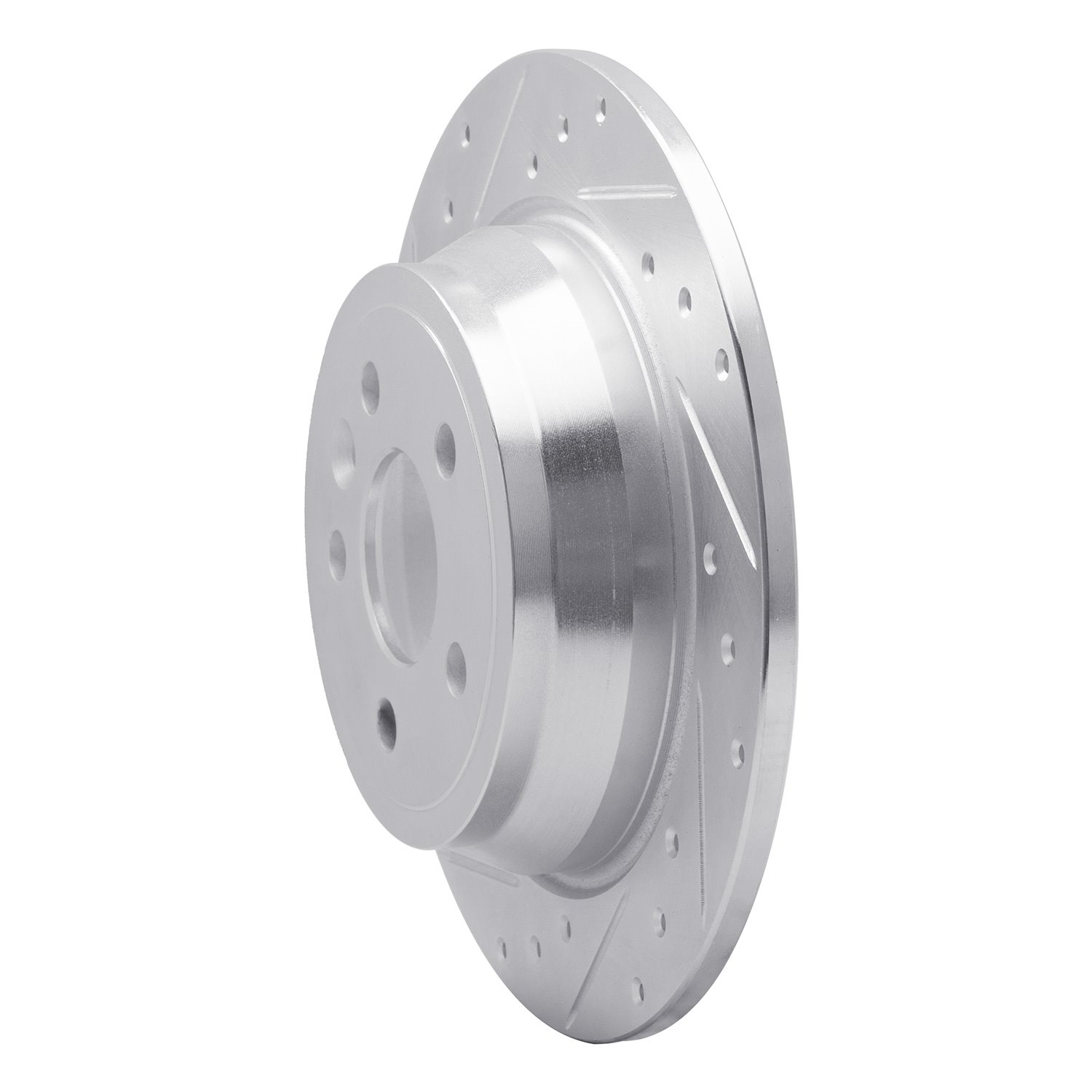 631-11024L Drilled/Slotted Brake Rotor [Silver], 2013-2015 Land Rover, Position: Rear Left