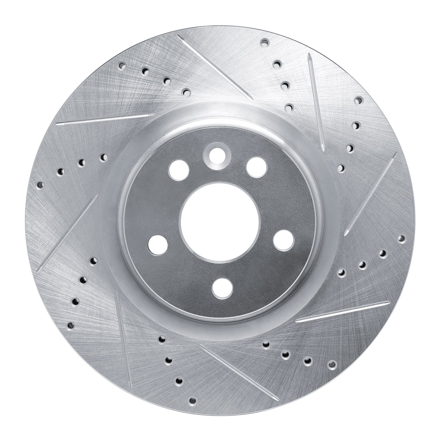 631-11025R Drilled/Slotted Brake Rotor [Silver], 2015-2019 Multiple Makes/Models, Position: Front Right