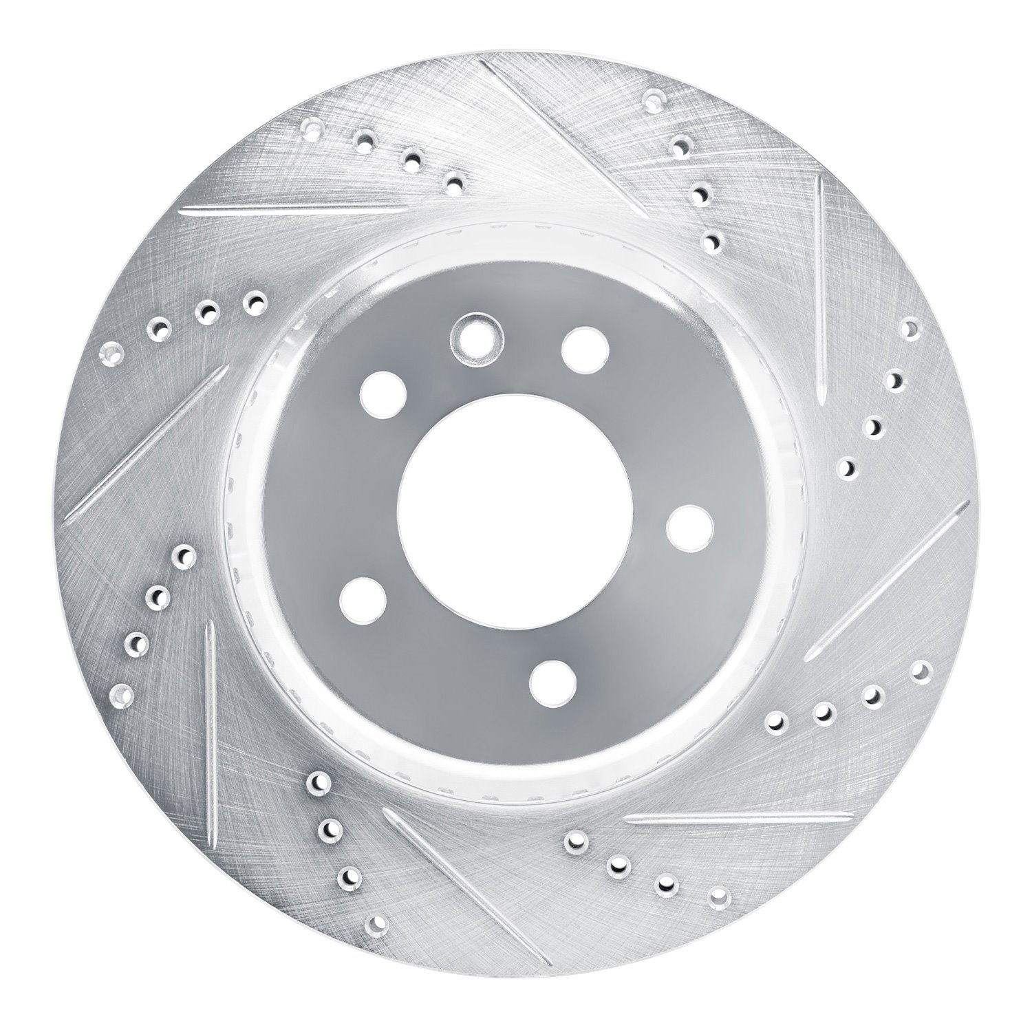 631-11037R Drilled/Slotted Brake Rotor [Silver], Fits Select Land Rover, Position: Rear Right