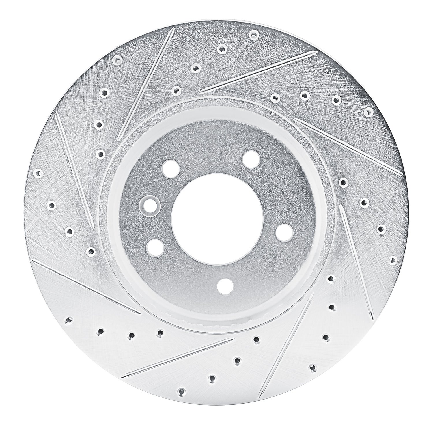 631-11038L Drilled/Slotted Brake Rotor [Silver], Fits Select Land Rover, Position: Front Left