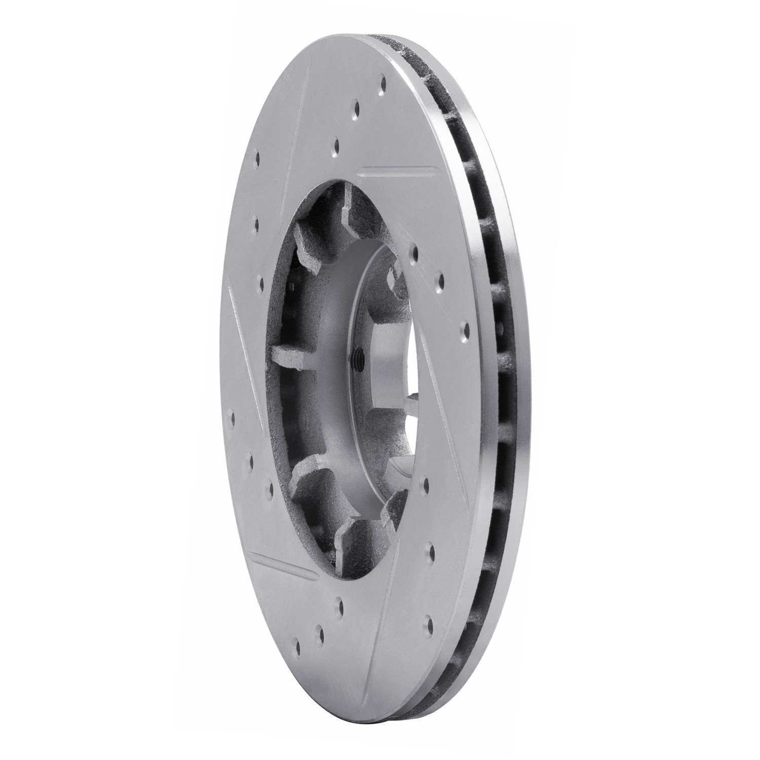 631-13000R Drilled/Slotted Brake Rotor [Silver], 1985-1994 Subaru, Position: Front Right