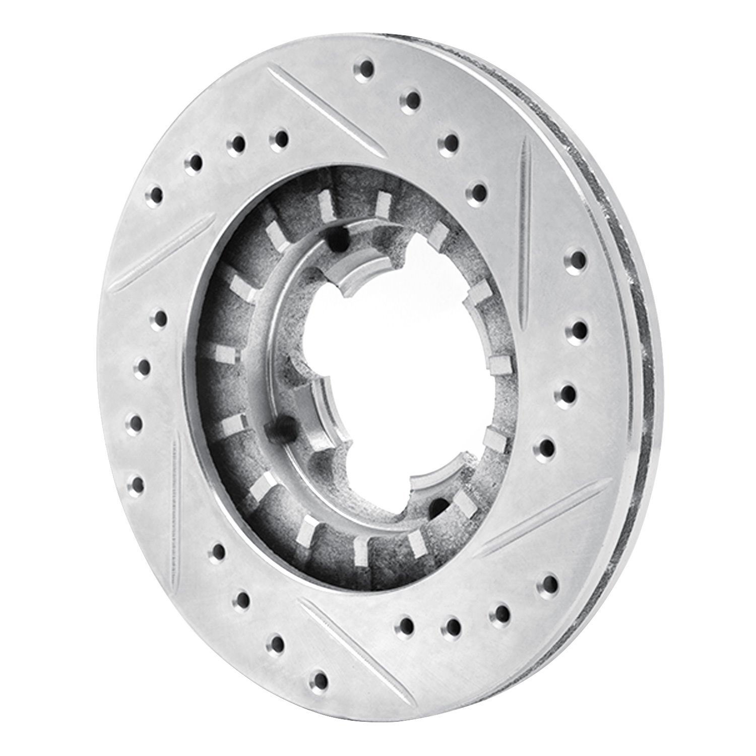 631-13002L Drilled/Slotted Brake Rotor [Silver], 1987-1994 Subaru, Position: Front Left