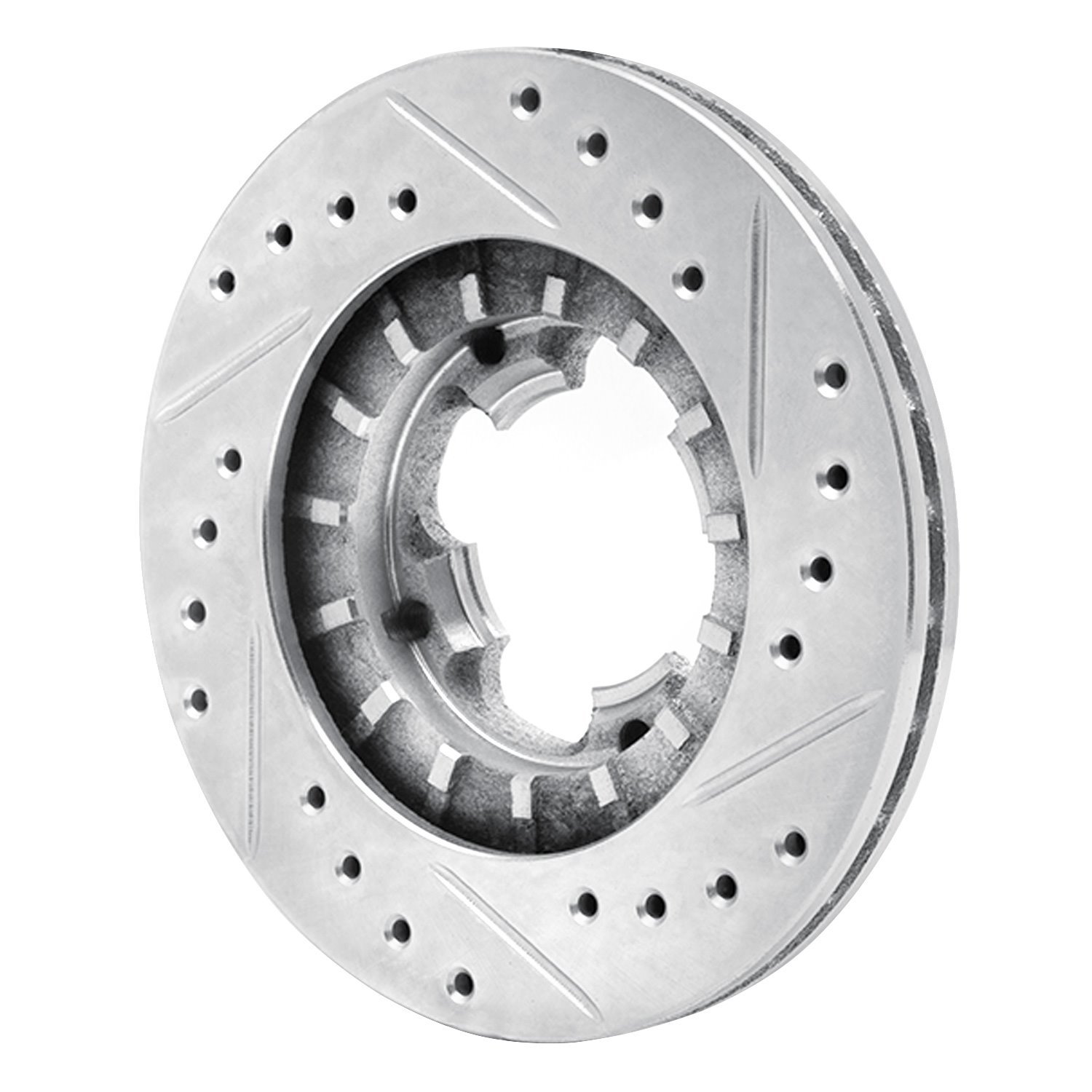 Drilled/Slotted Brake Rotor [Silver], 1987-1994 Subaru