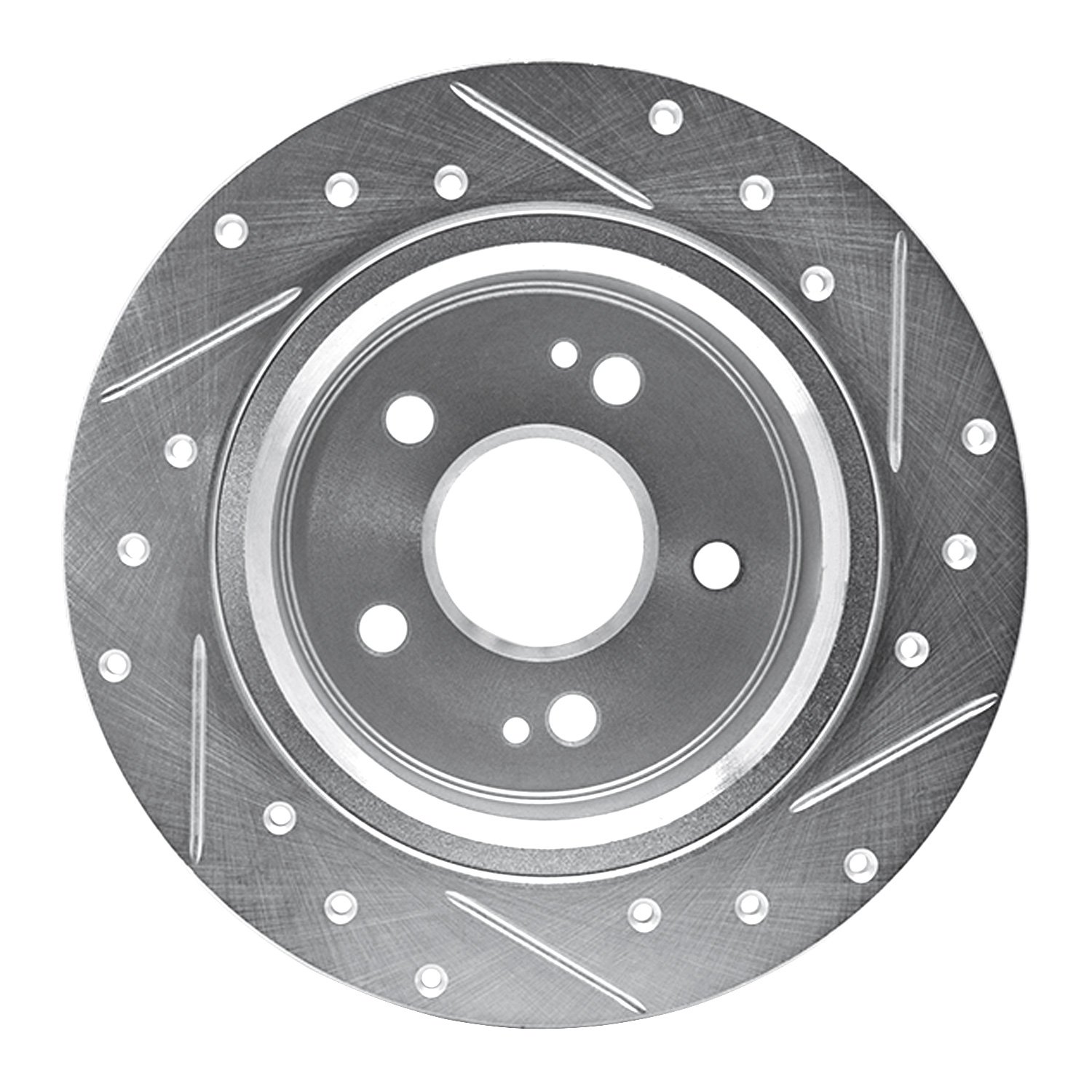 631-13004L Drilled/Slotted Brake Rotor [Silver], 1988-1991 Subaru, Position: Rear Left