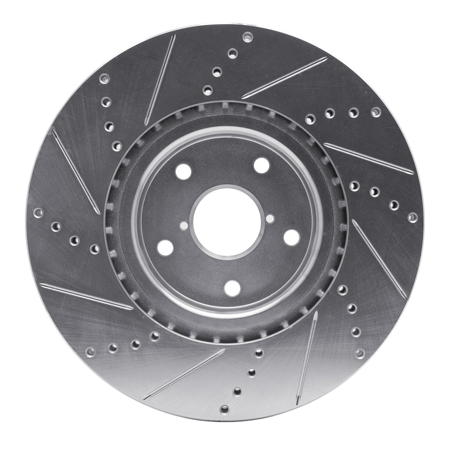 631-13016R Drilled/Slotted Brake Rotor [Silver], 2005-2020 Subaru, Position: Front Right