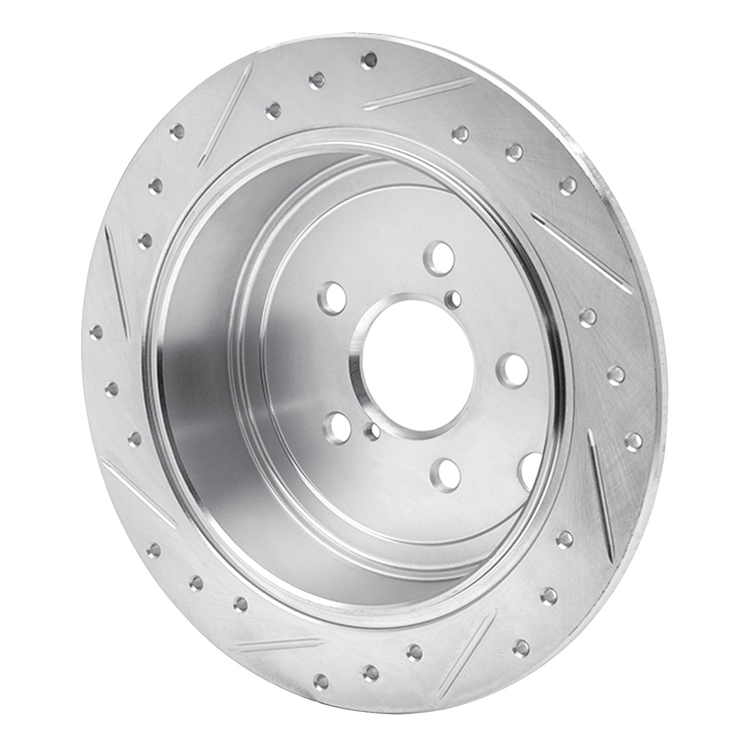 631-13021R Drilled/Slotted Brake Rotor [Silver], 2008-2015 Subaru, Position: Rear Right