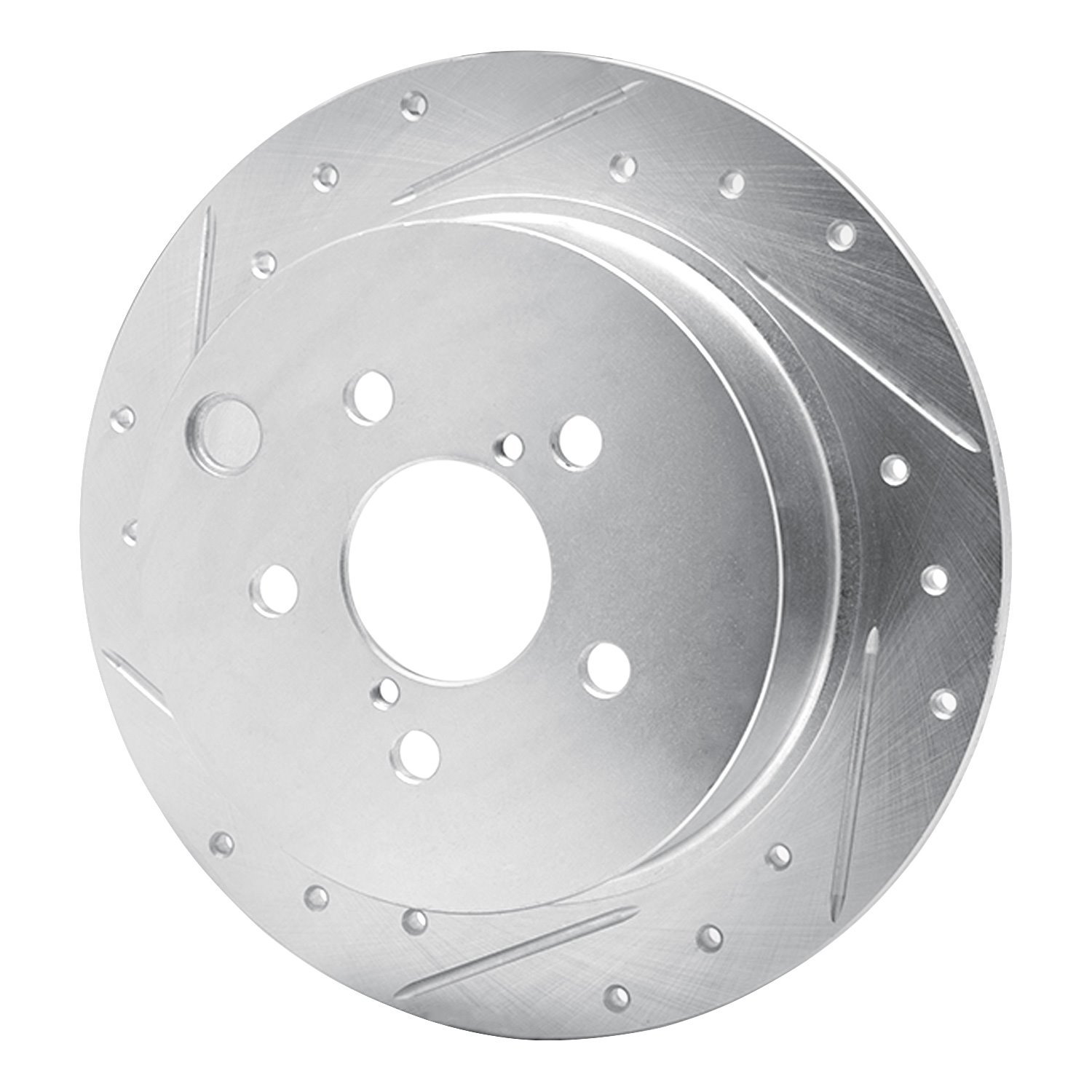 631-13025L Drilled/Slotted Brake Rotor [Silver], Fits Select Subaru, Position: Rear Left