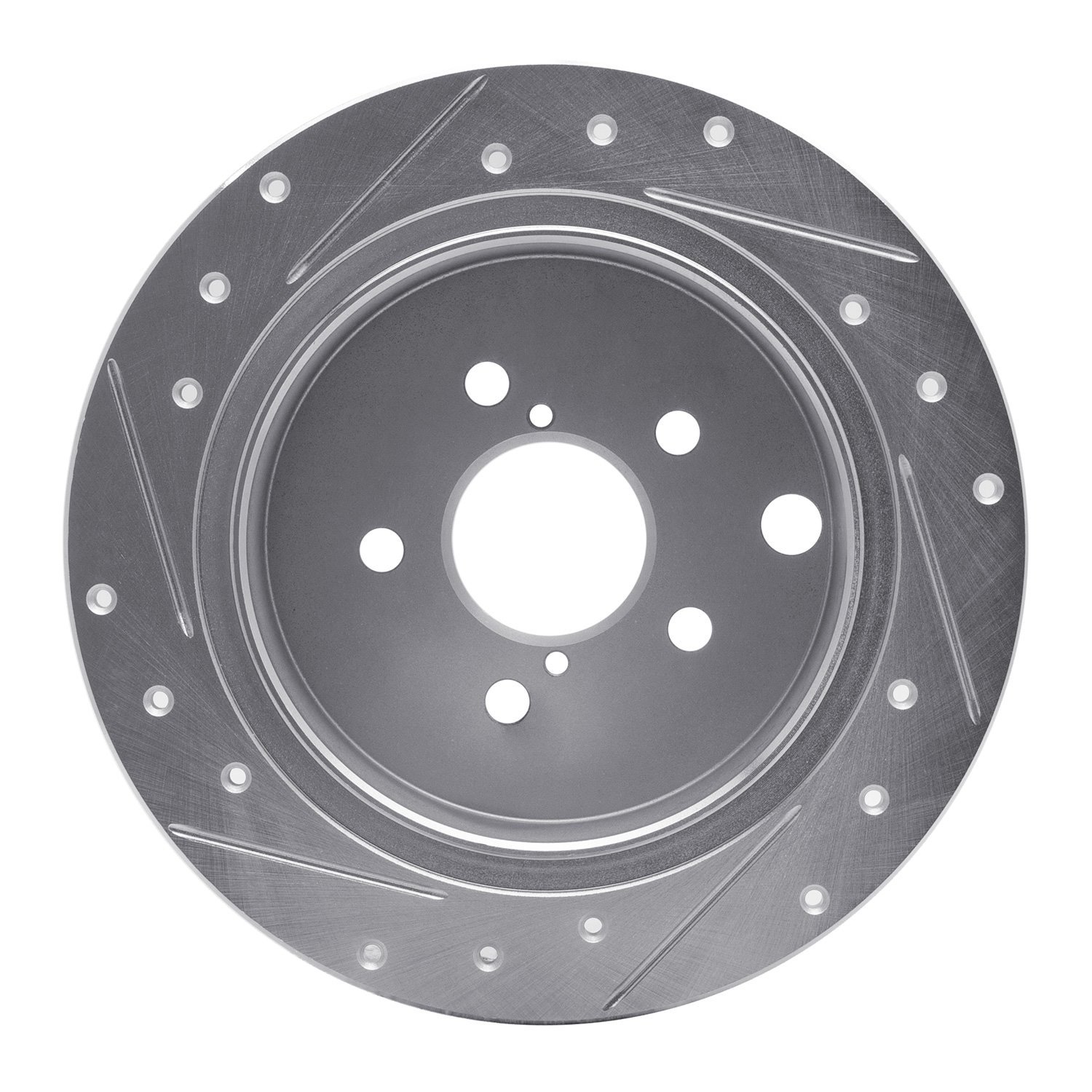 631-13025R Drilled/Slotted Brake Rotor [Silver], Fits Select Subaru, Position: Rear Right