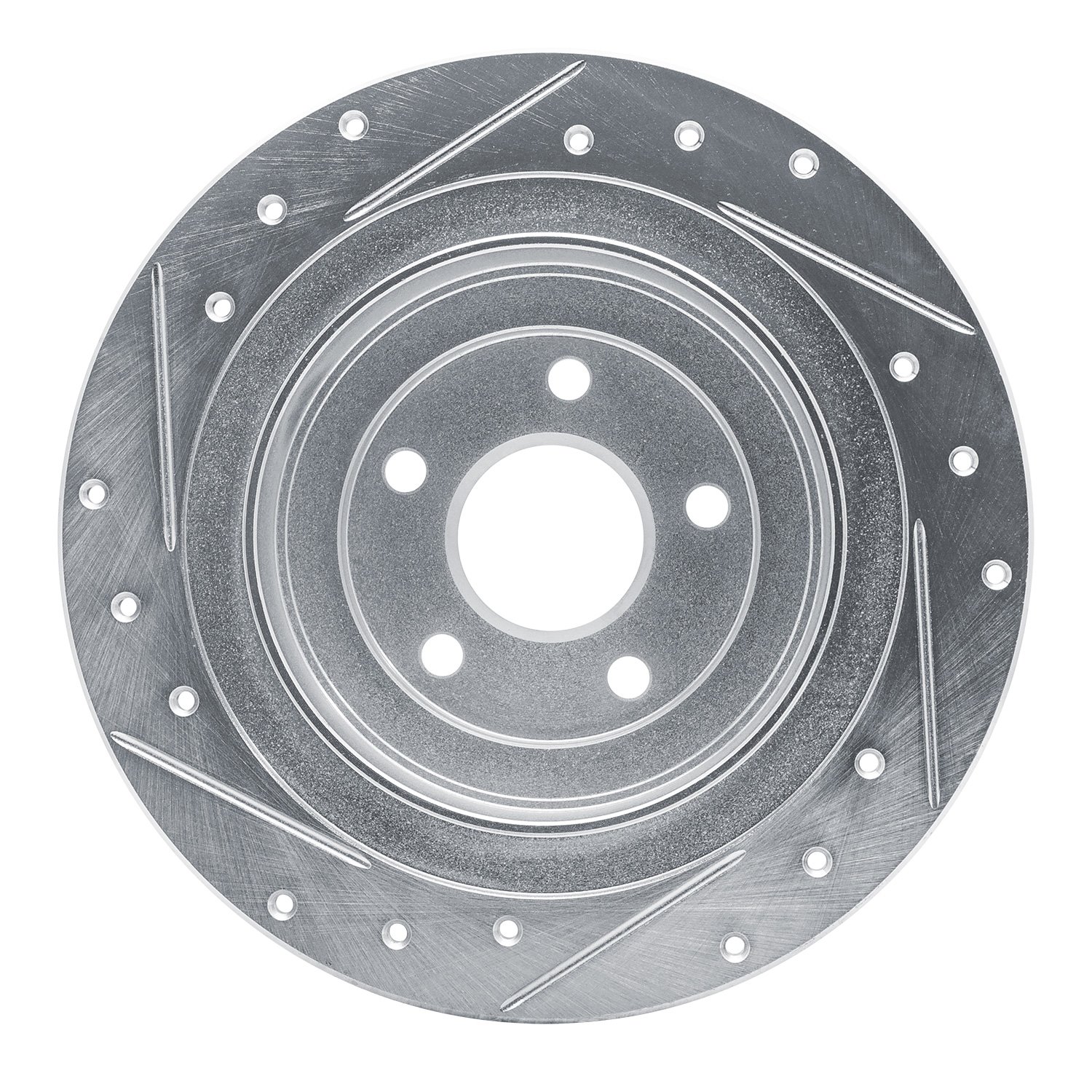 631-13032R Drilled/Slotted Brake Rotor [Silver], 2000-2006 Subaru, Position: Rear Right