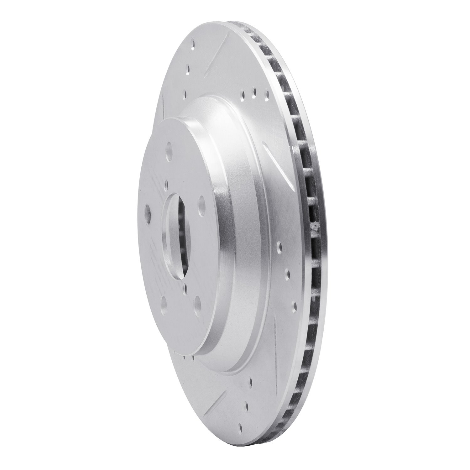 631-13046L Drilled/Slotted Brake Rotor [Silver], Fits Select Subaru, Position: Rear Left