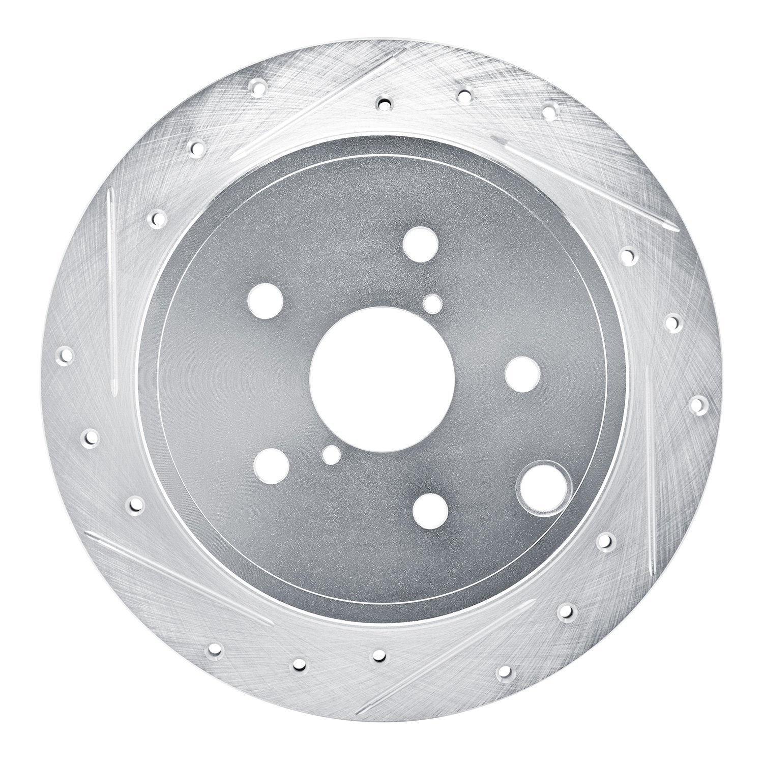 631-13050L Drilled/Slotted Brake Rotor [Silver], Fits Select Subaru, Position: Rear Left