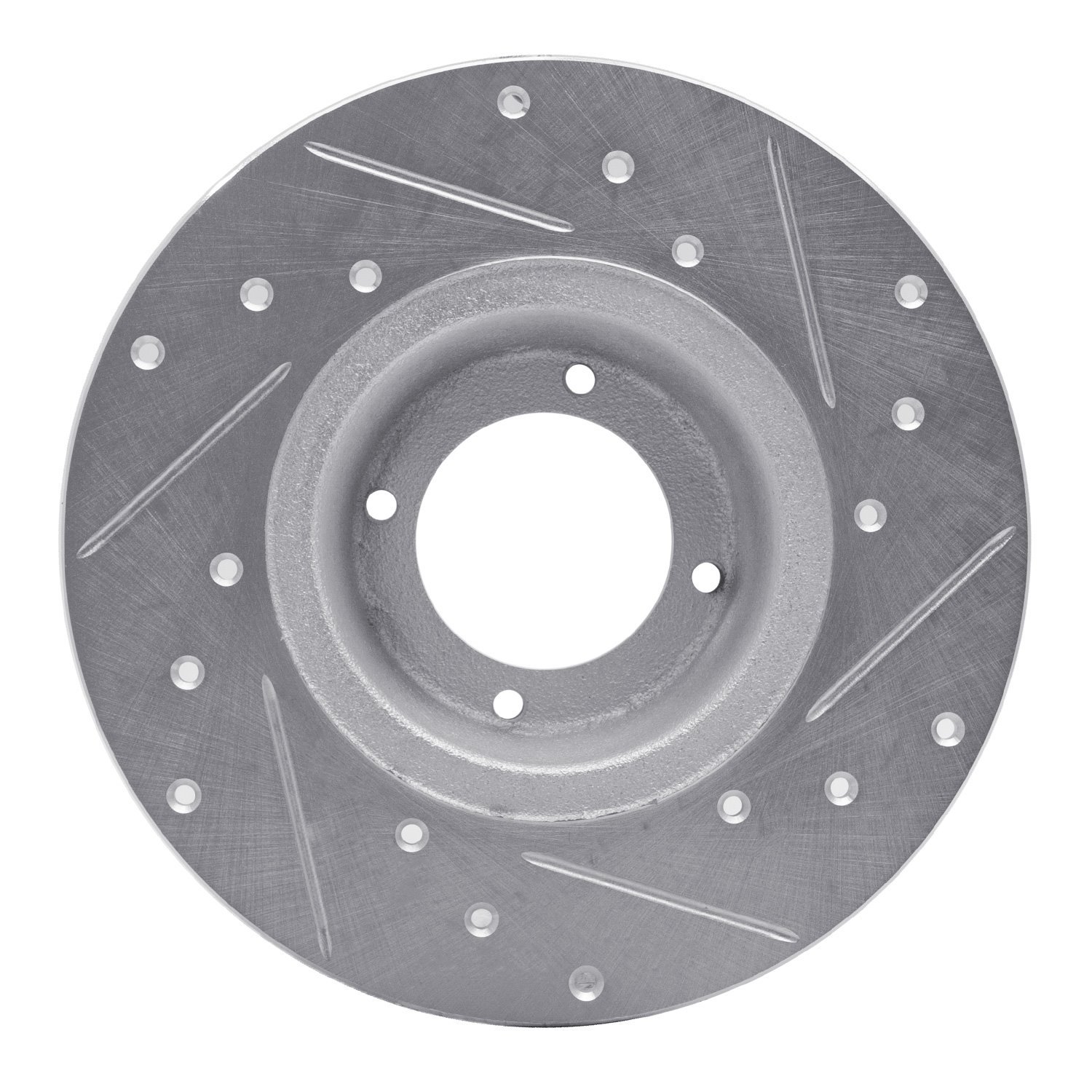 631-14001L Drilled/Slotted Brake Rotor [Silver], 1975-1980 Triumph, Position: Front Left