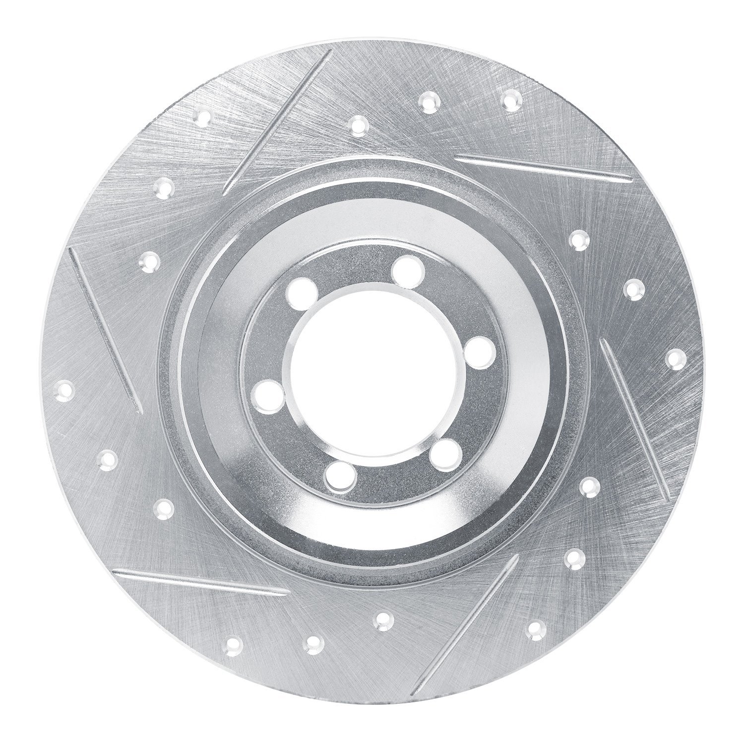 631-16003L Drilled/Slotted Brake Rotor [Silver], 1981-1989 Alfa Romeo, Position: Rear Left