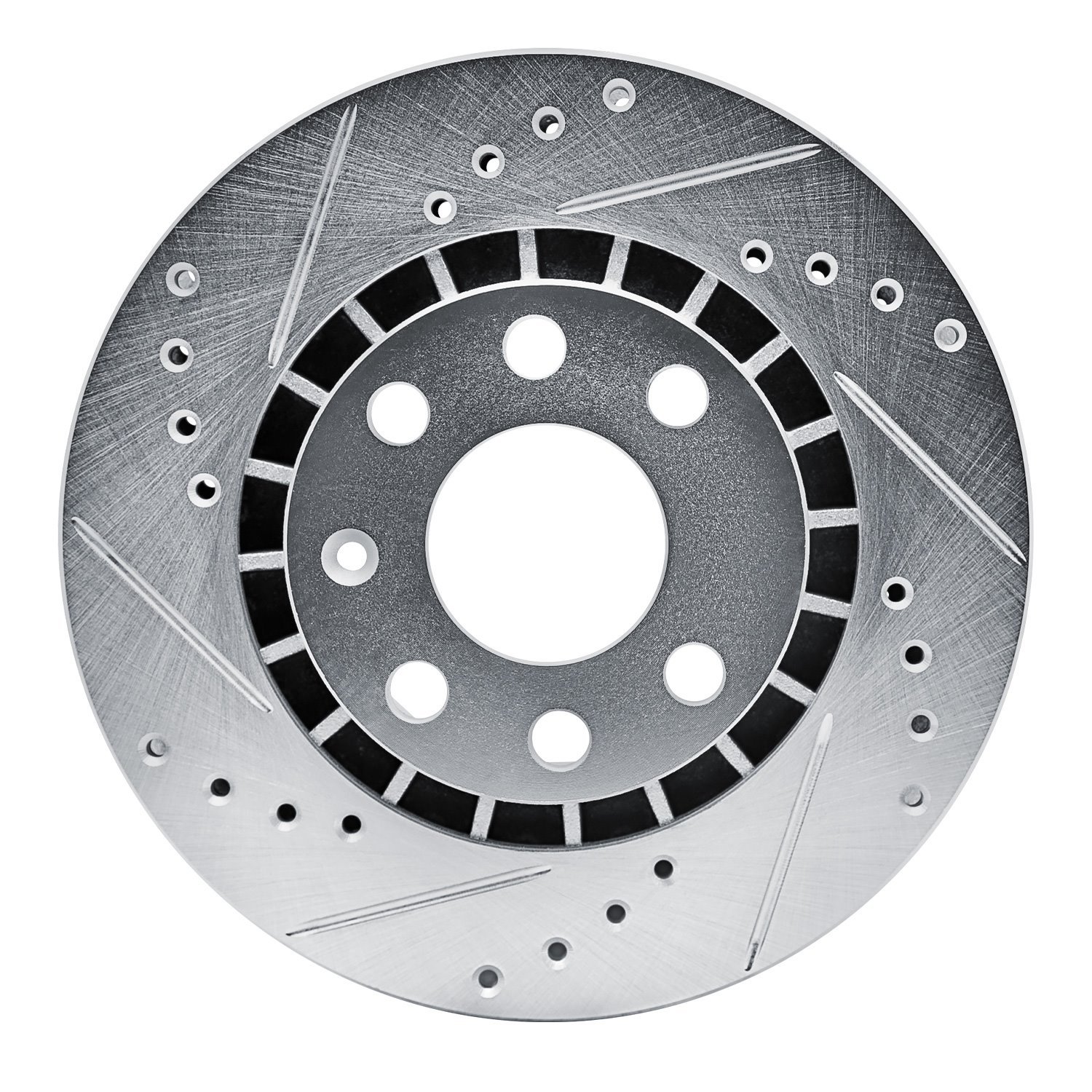 631-18000L Drilled/Slotted Brake Rotor [Silver], 1988-2002 GM, Position: Front Left