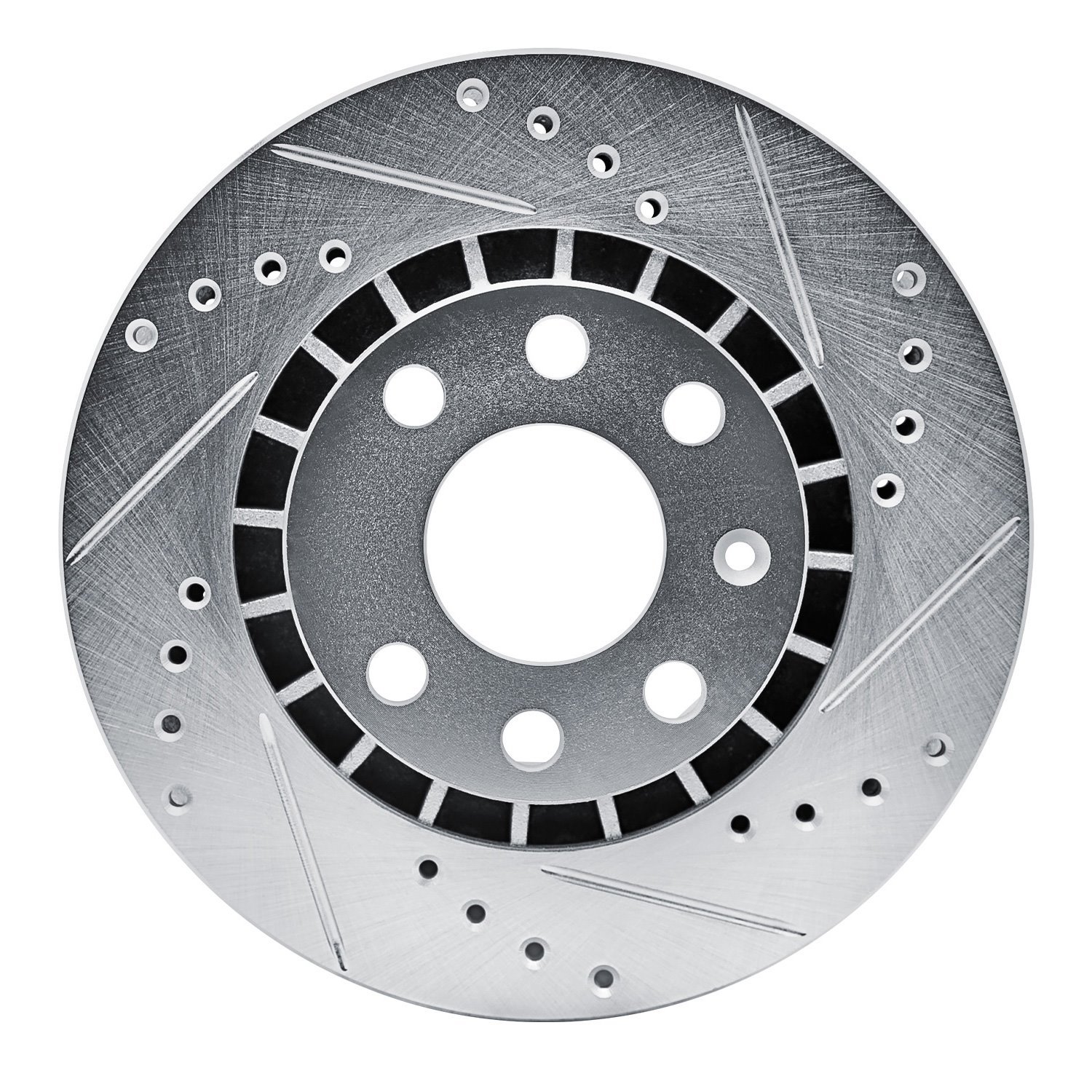 631-18000R Drilled/Slotted Brake Rotor [Silver], 1988-2002 GM, Position: Front Right