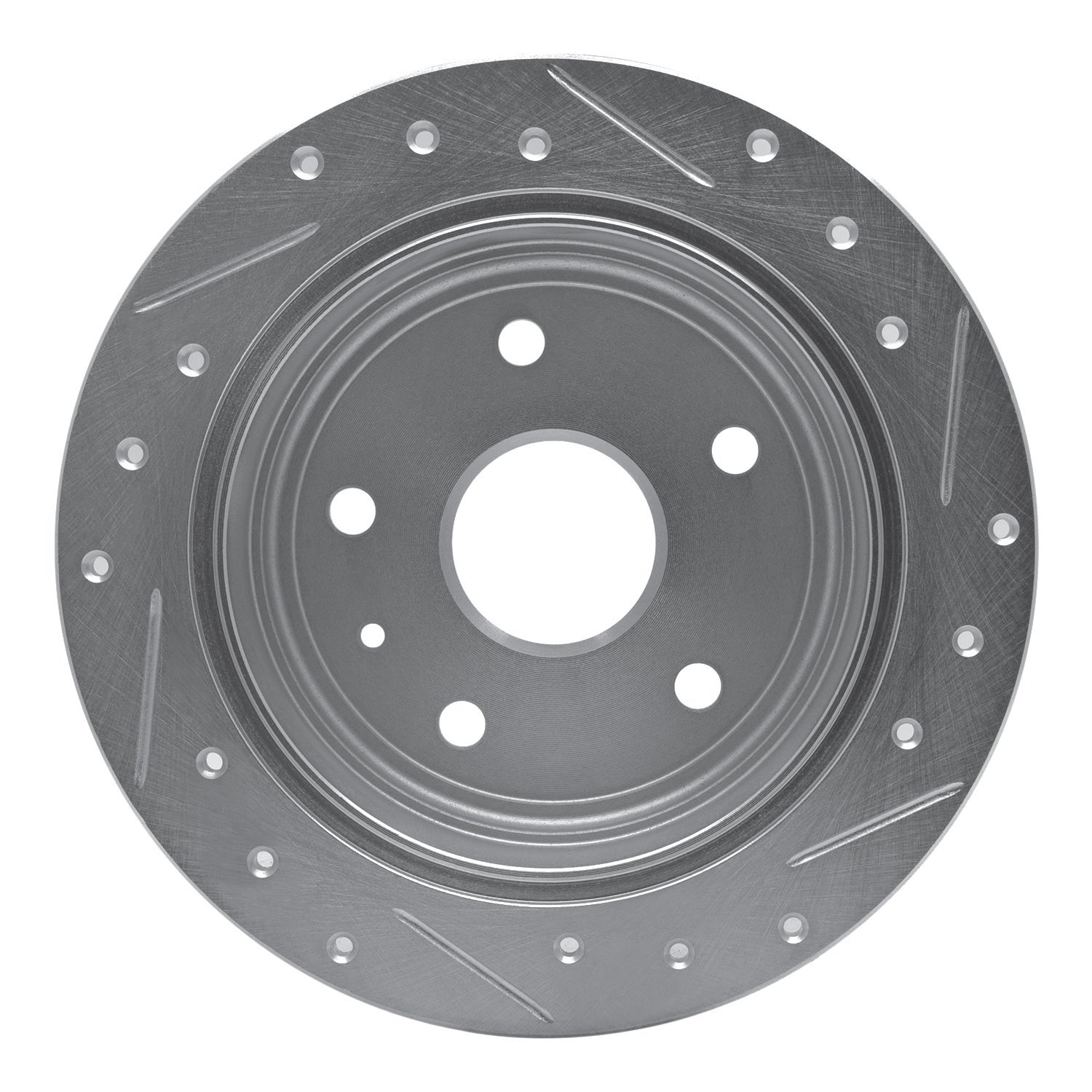 631-18002L Drilled/Slotted Brake Rotor [Silver], 1999-2002 GM, Position: Rear Left