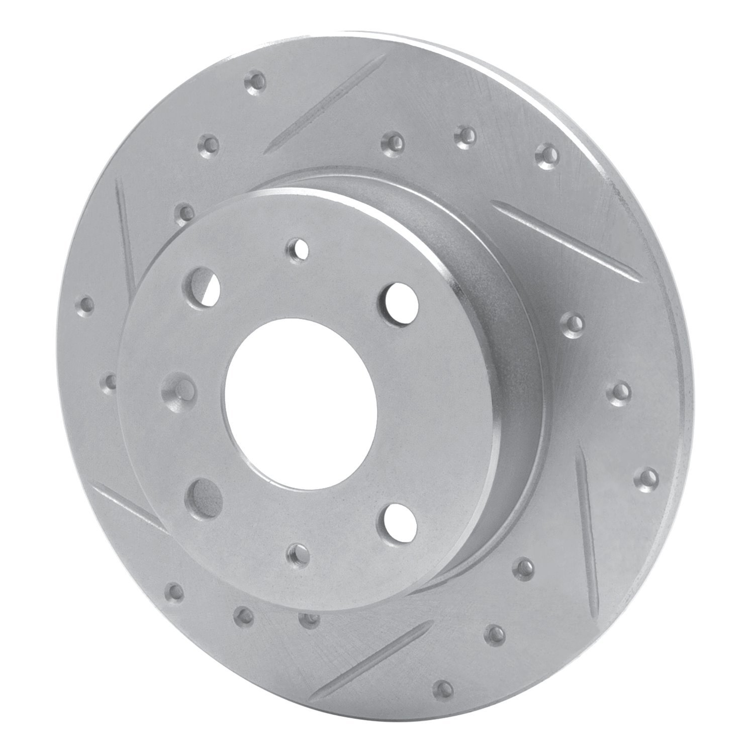 631-19000L Drilled/Slotted Brake Rotor [Silver], 1988-1992 Daihatsu, Position: Front Left