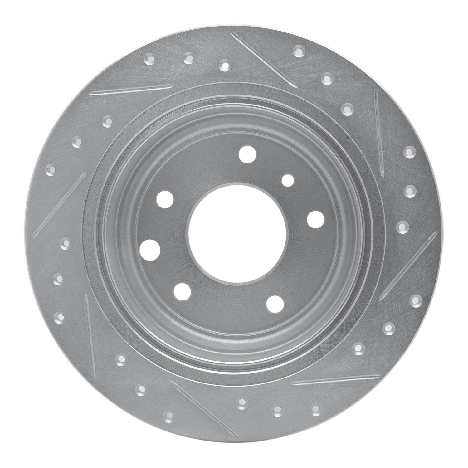 631-20007L Drilled/Slotted Brake Rotor [Silver], 1990-1995 Jaguar, Position: Rear Left