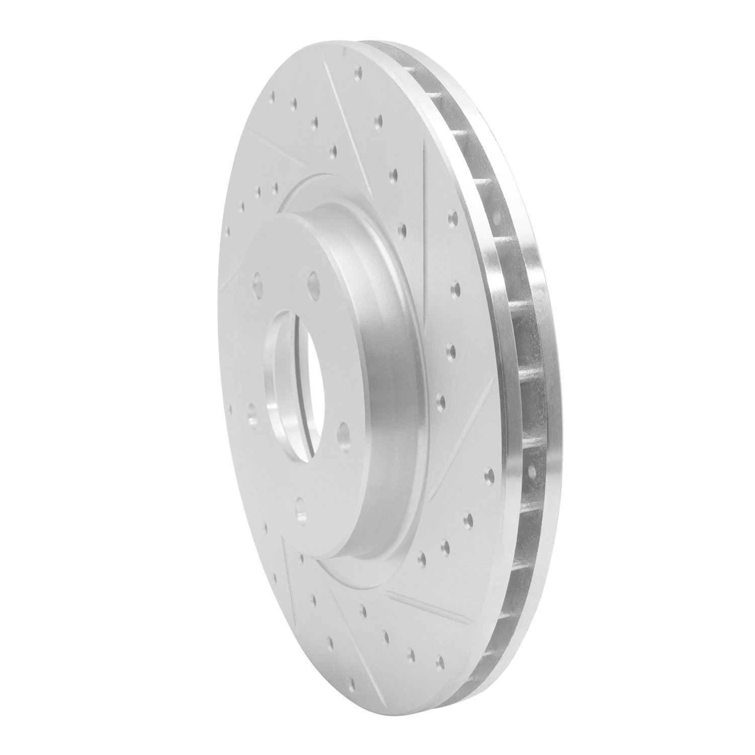 631-20011R Drilled/Slotted Brake Rotor [Silver], 1998-2006 Jaguar, Position: Front Right