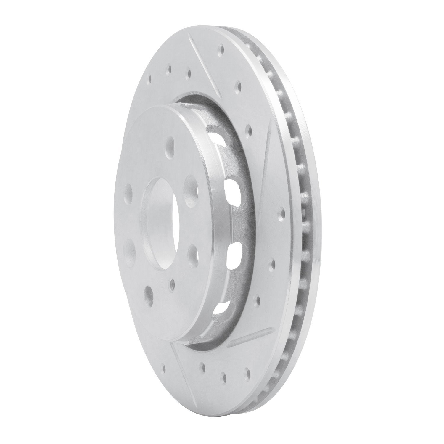 631-21001R Drilled/Slotted Brake Rotor [Silver], 1994-2000 Kia/Hyundai/Genesis, Position: Front Right
