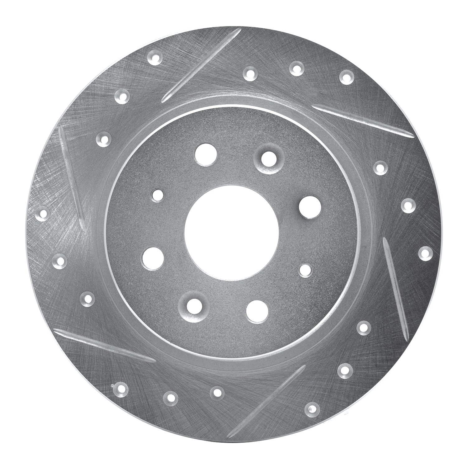 631-21003L Drilled/Slotted Brake Rotor [Silver], 1998-2003 Kia/Hyundai/Genesis, Position: Rear Left