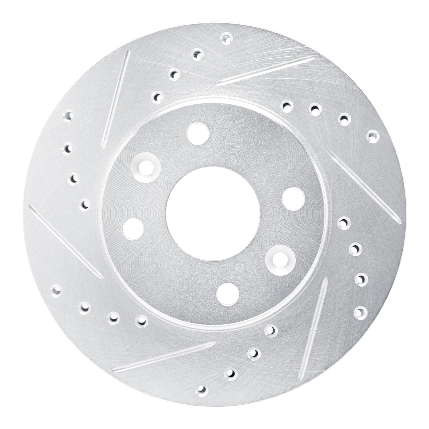 631-21005L Drilled/Slotted Brake Rotor [Silver], 1994-2000 Kia/Hyundai/Genesis, Position: Front Left