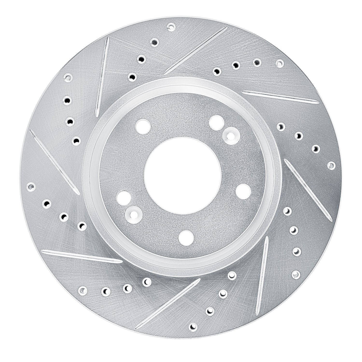631-21016L Drilled/Slotted Brake Rotor [Silver], 2015-2019 Kia/Hyundai/Genesis, Position: Front Left