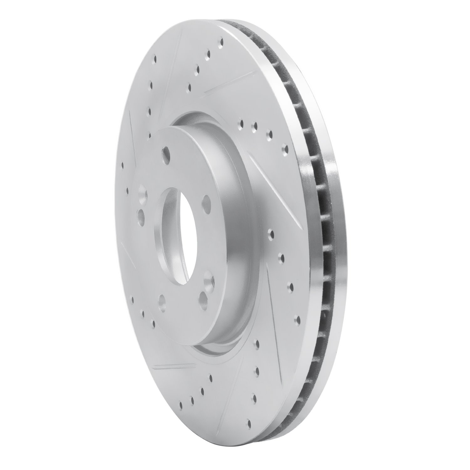 631-21032L Drilled/Slotted Brake Rotor [Silver], 2012-2016 Kia/Hyundai/Genesis, Position: Front Left