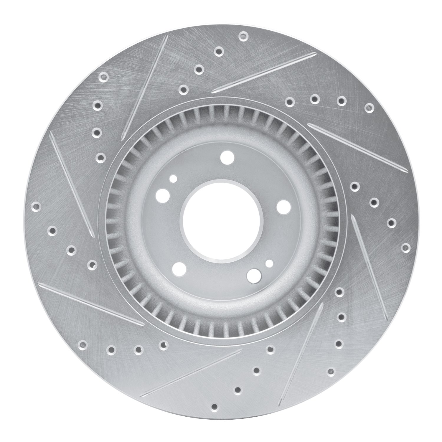631-21044R Drilled/Slotted Brake Rotor [Silver], Fits Select Kia/Hyundai/Genesis, Position: Front Right